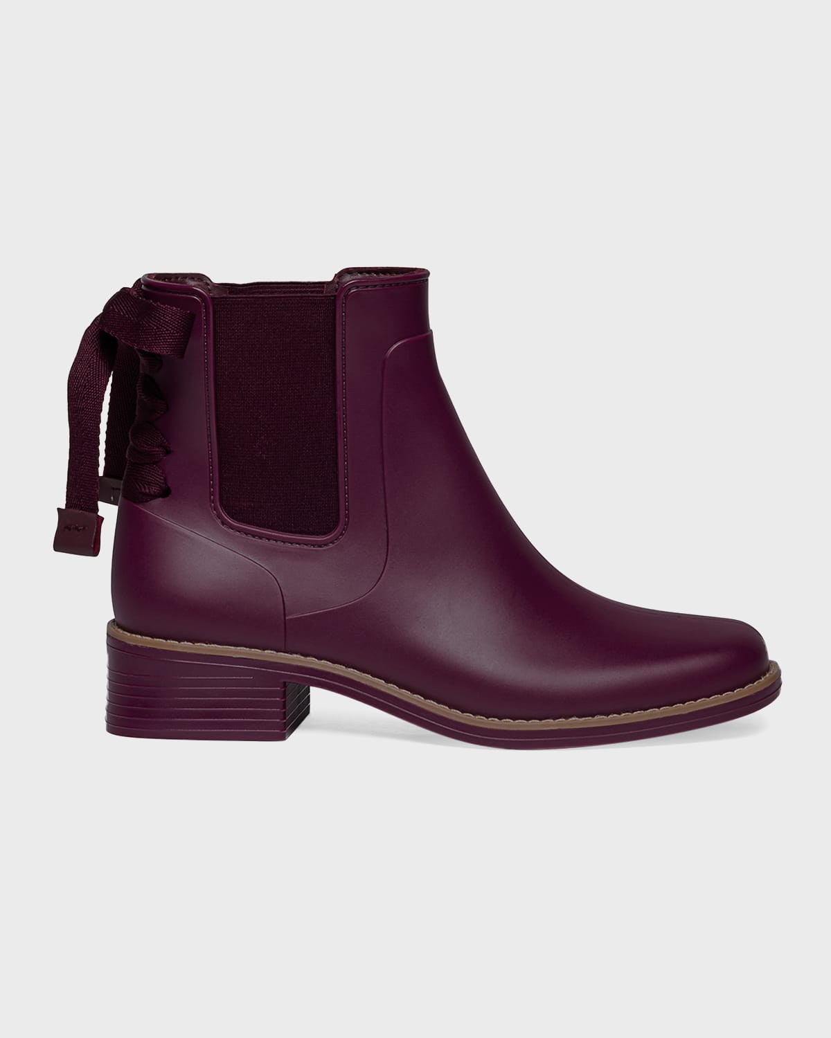 BERNARDO BRITON LACE-UP RUBBER RAIN BOOTIES