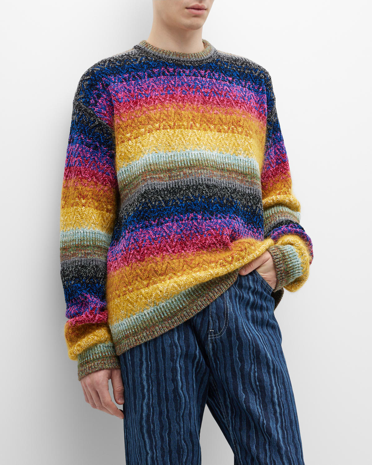 Marni Men's Multi-Stripe Knit Sweater | Smart Closet