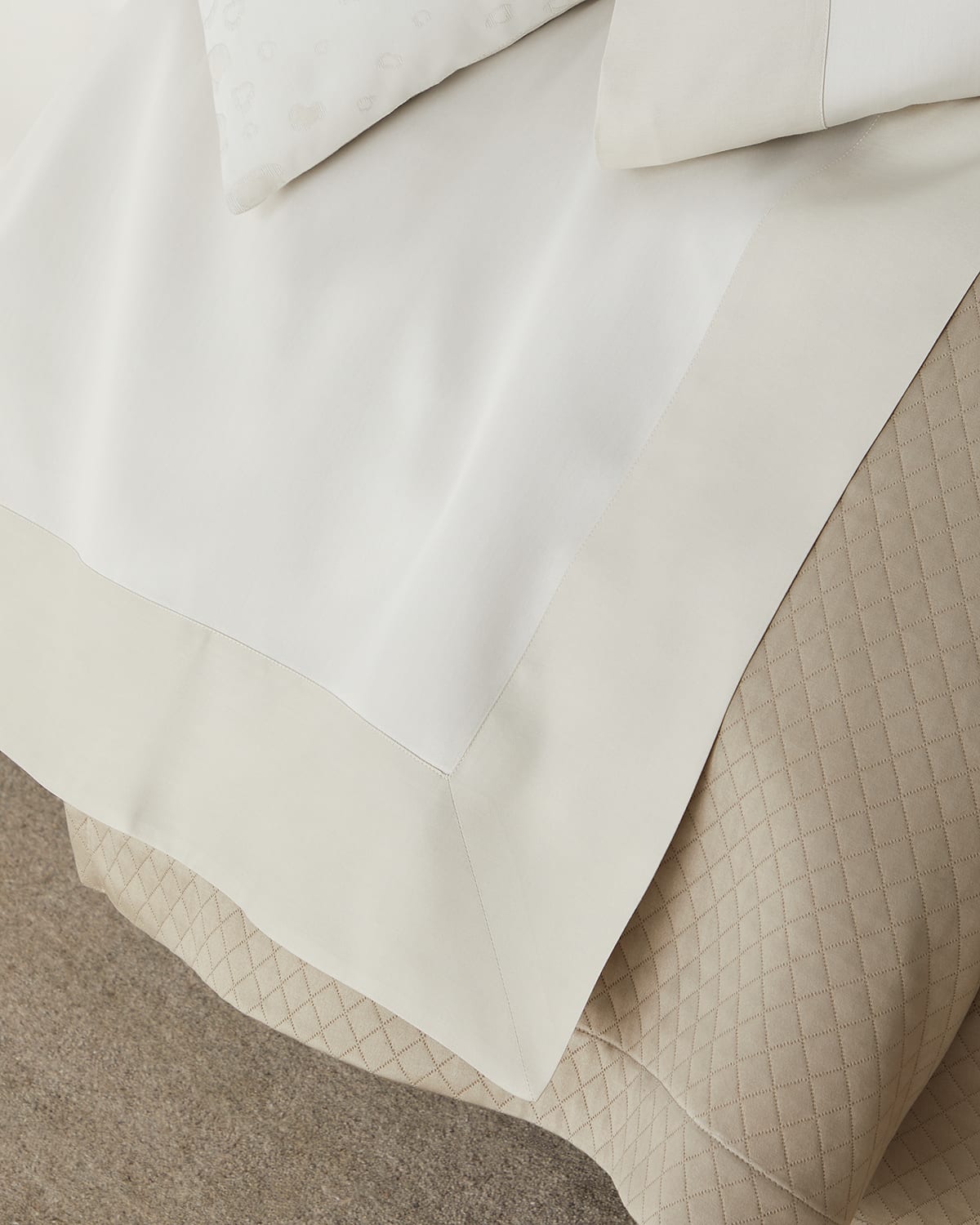 Sferra Larro Flat Sheet, Full/queen - 100% Exclusive In Beige