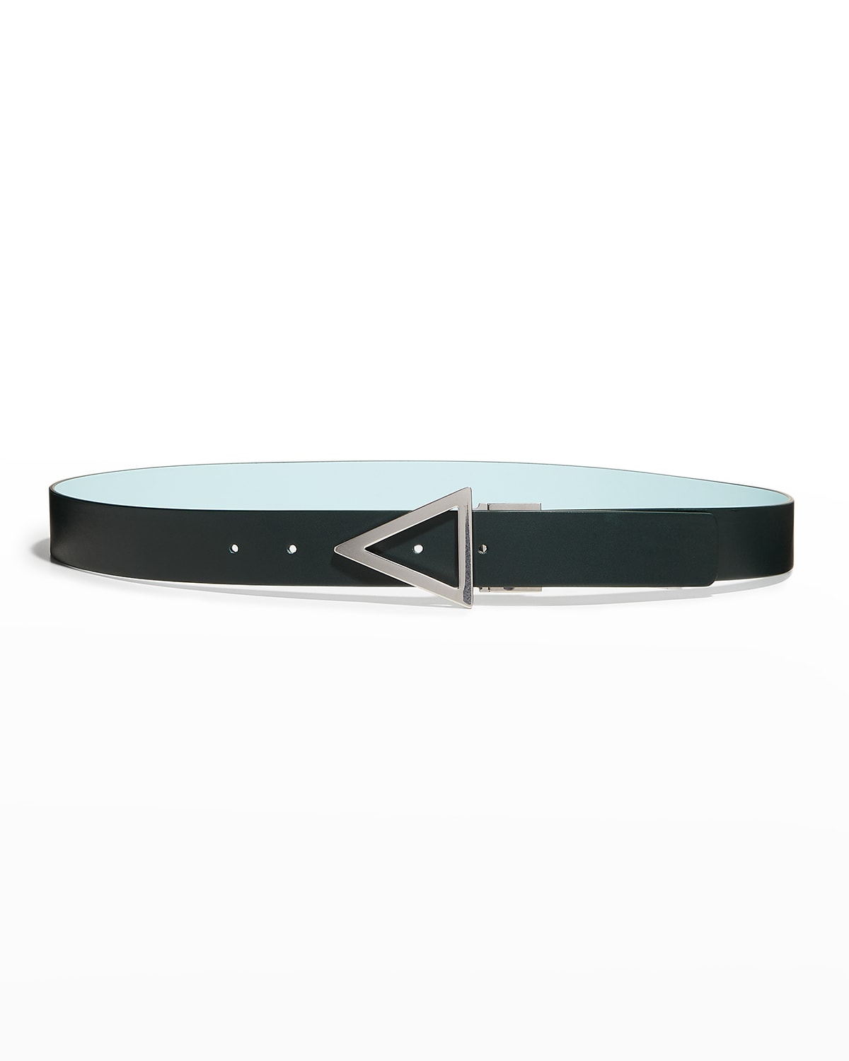 Bottega Veneta Men's Triangle Buckle Reversible Leather Belt