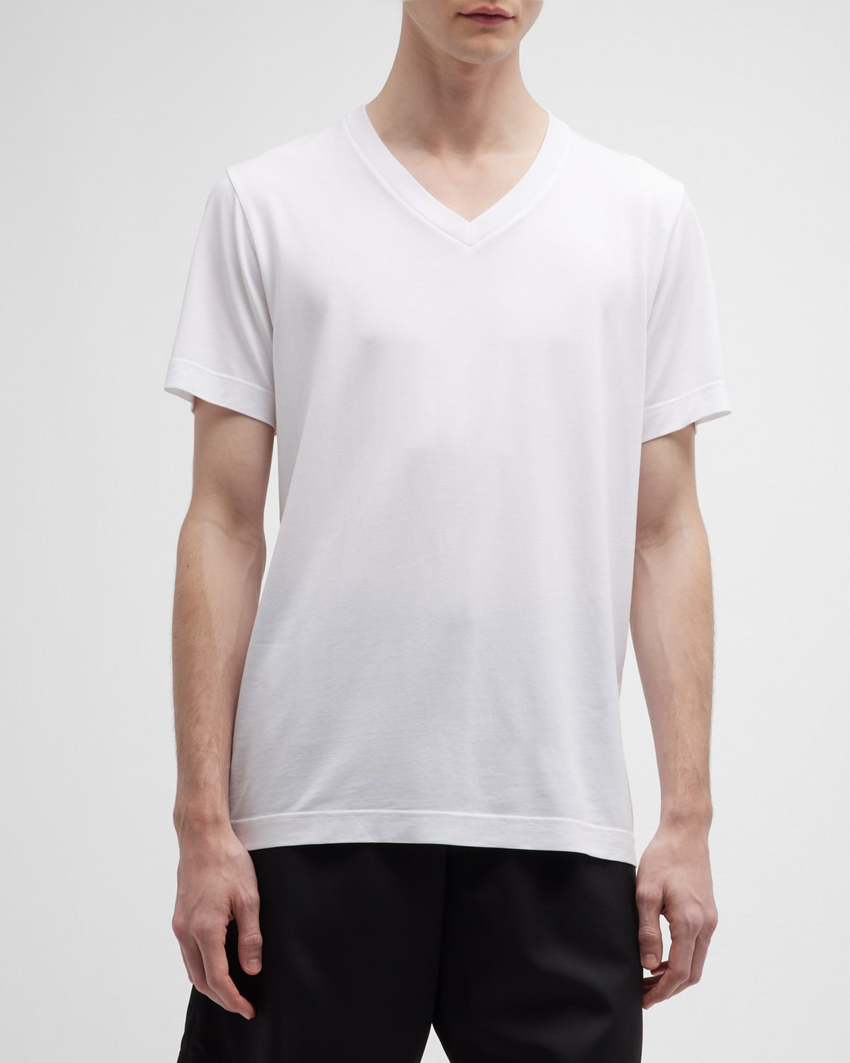 Cdlp Men's V-neck Stretch T-shirt In White