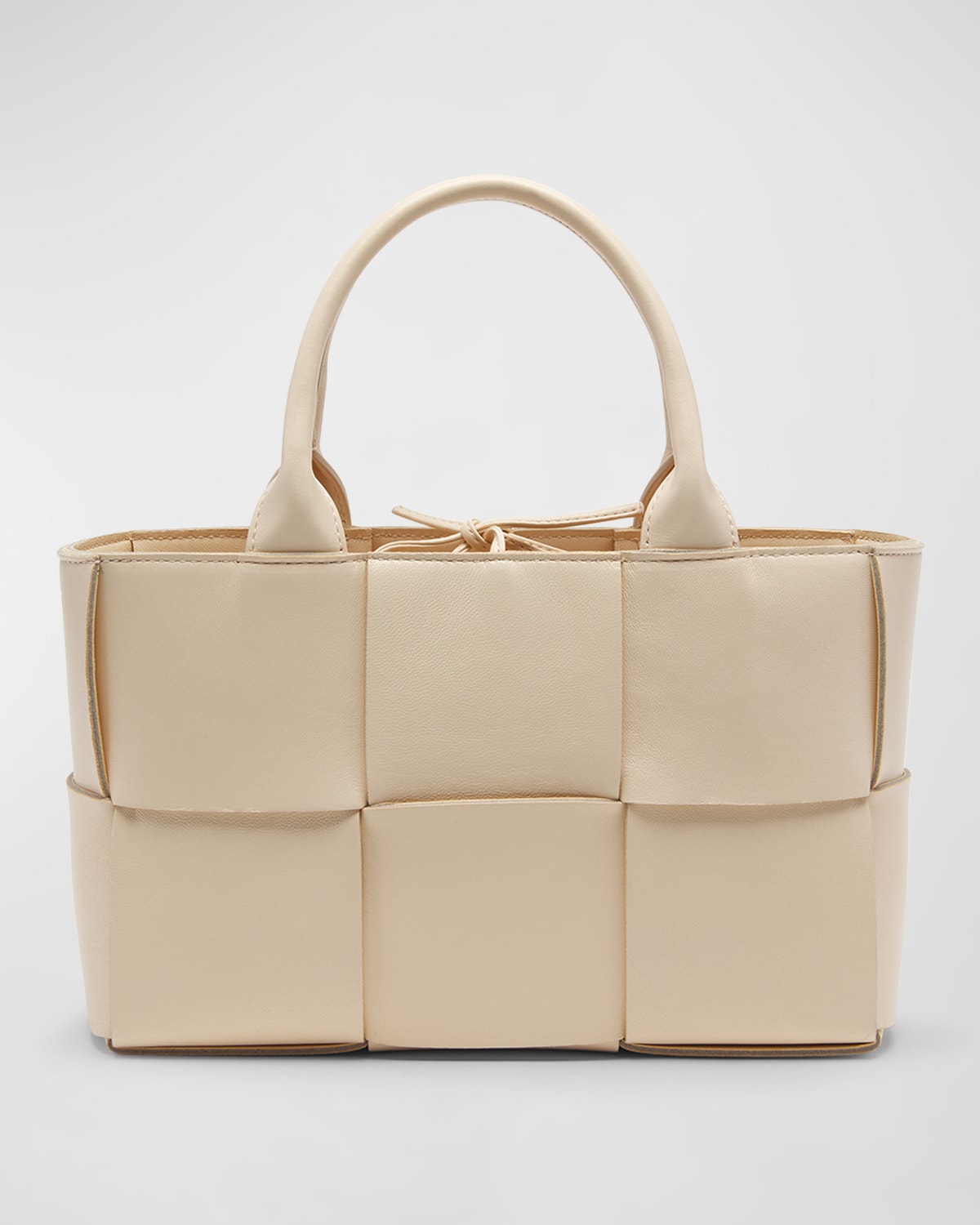 Bottega Veneta Arco Mini Intrecciato Napa Top-handle Bag In Macaroon-gold