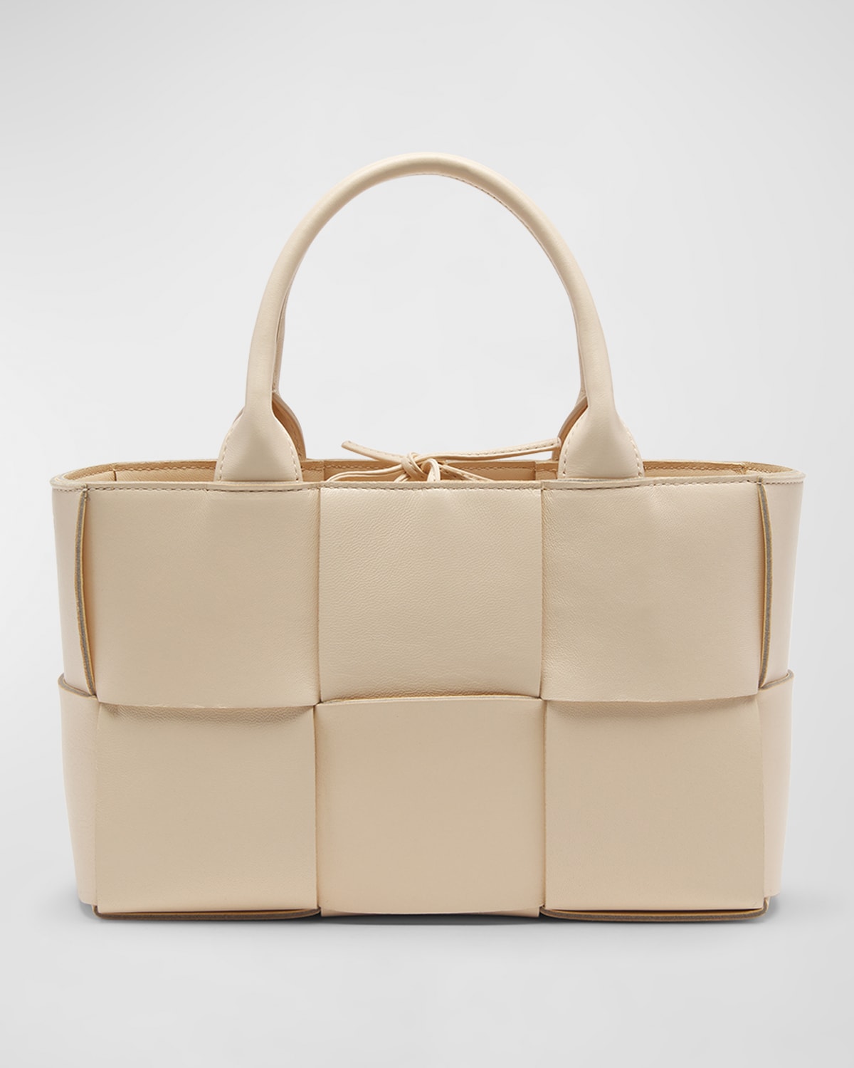 Handle mini intrecciato leather tote