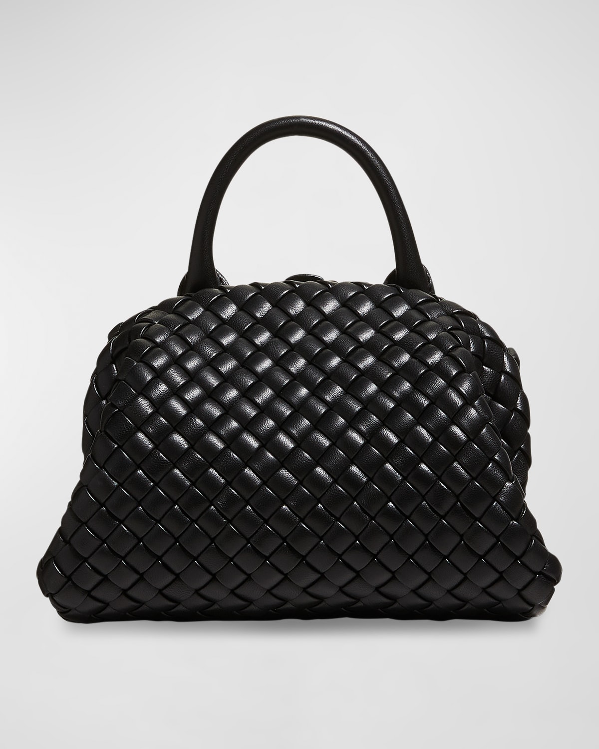 Bottega Veneta Mini Intrecciato Napa Top-handle Bag In Black