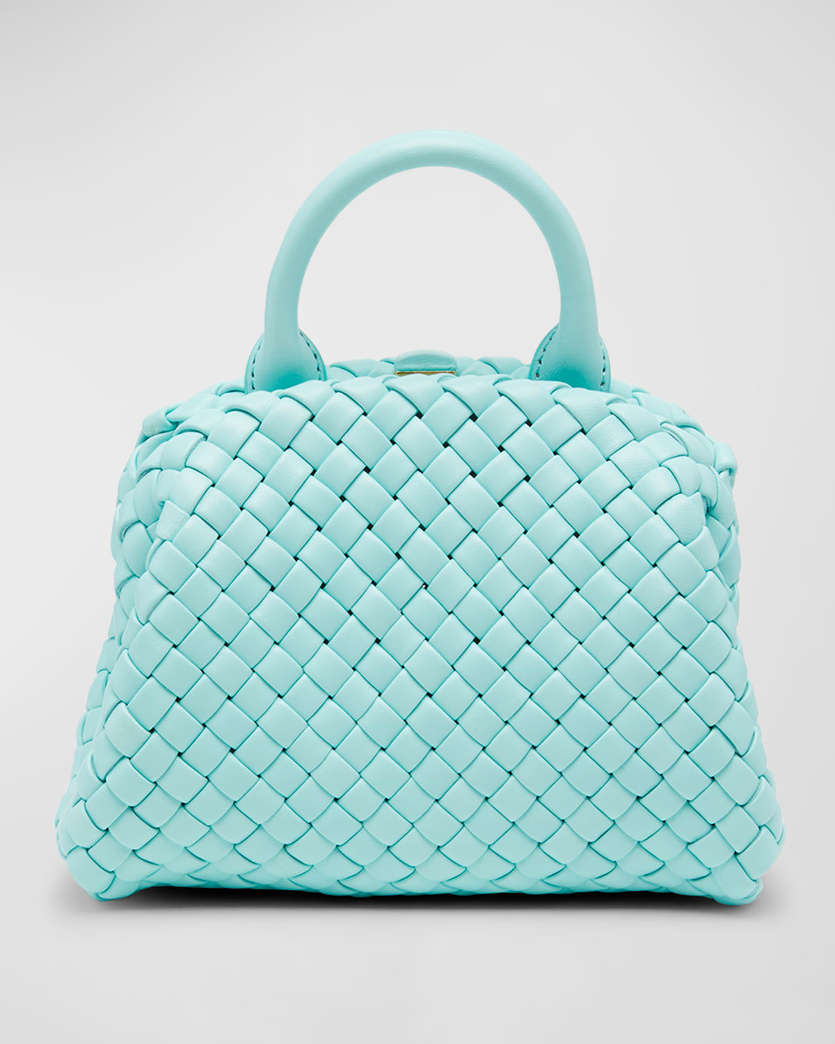 Bottega Veneta Mini Intrecciato Napa Top-handle Bag In Celadon-gold