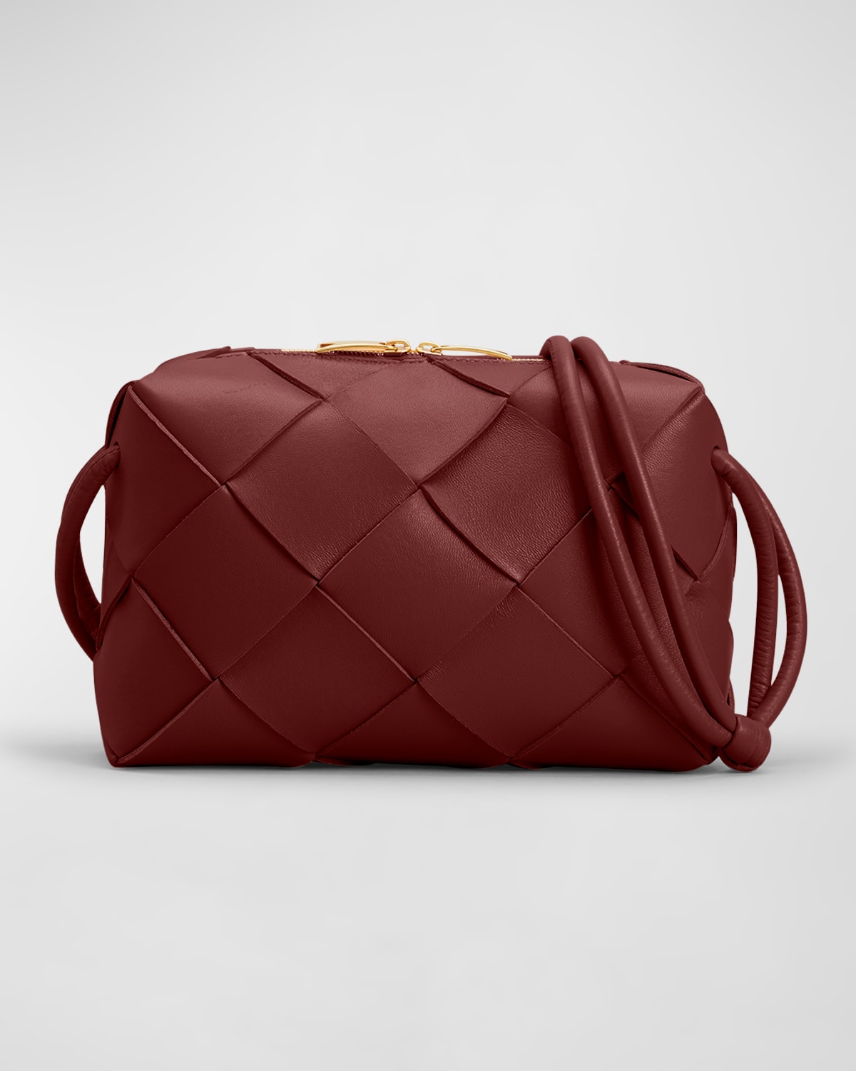 Bottega Veneta Small Intrecciato Napa Camera Crossbody Bag In Barolo