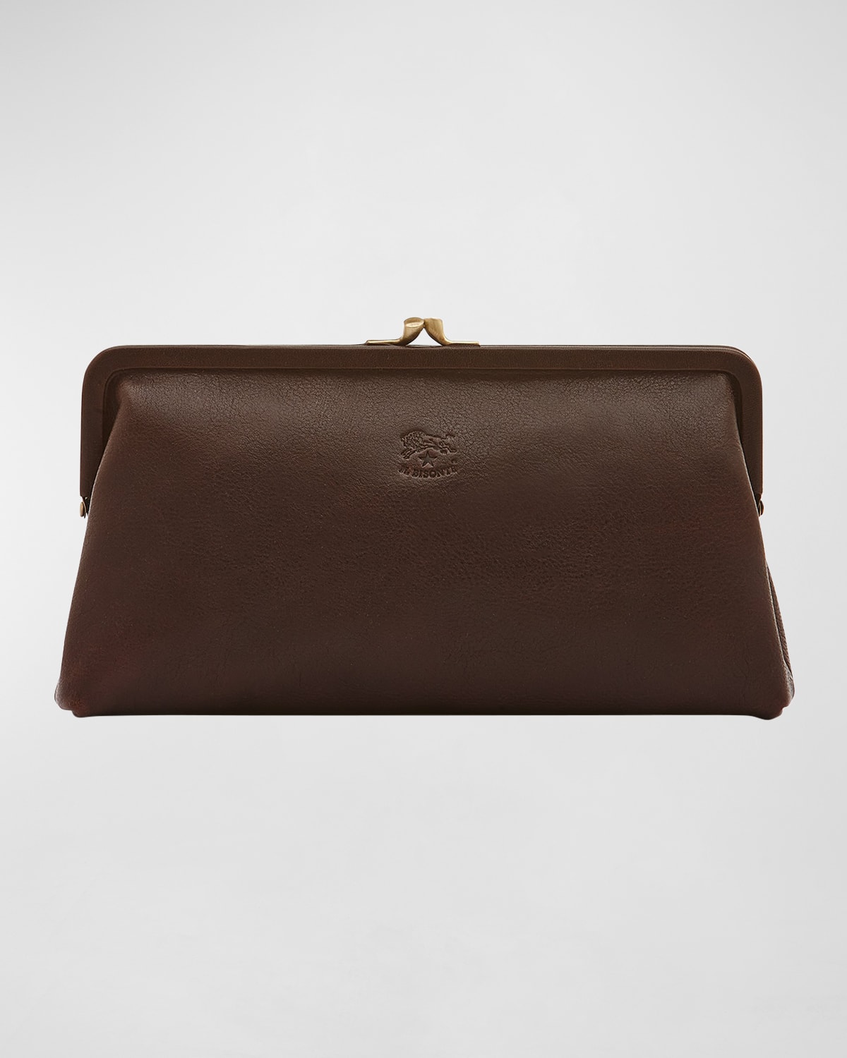Il Bisonte Manuela Vegetable-tanned Leather Clutch Bag In Caffe