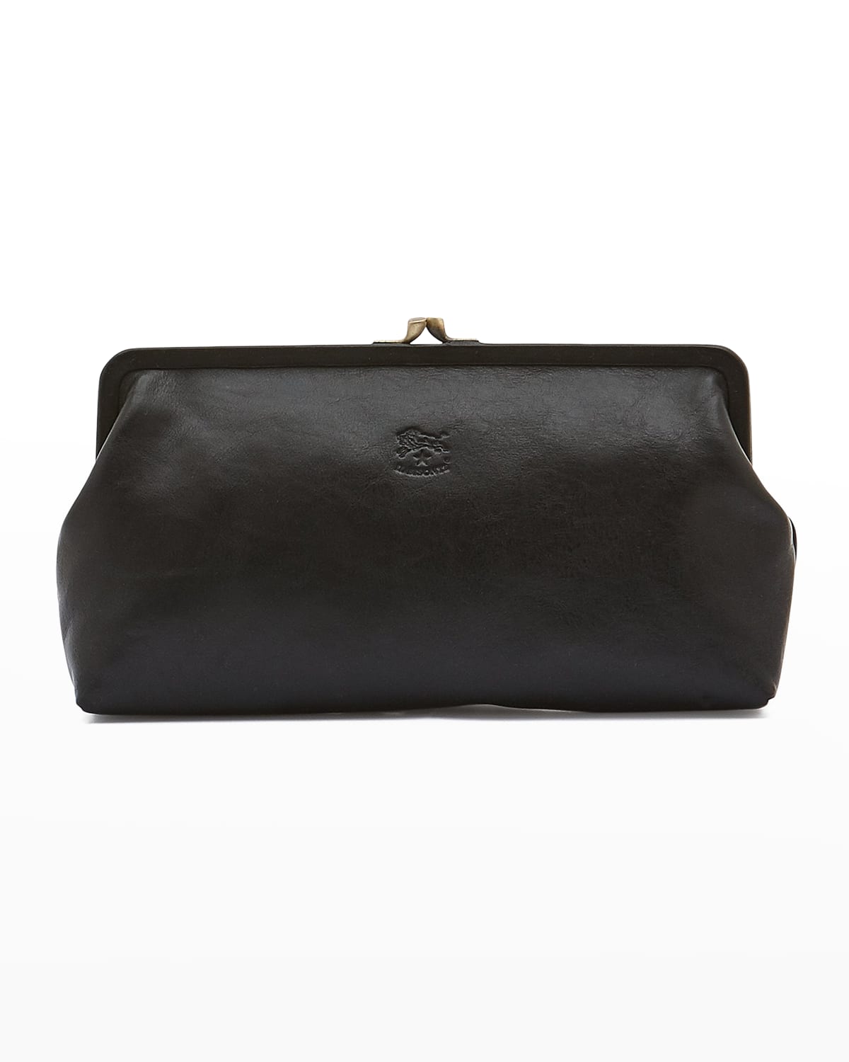 Il Bisonte Manuela Vegetable-tanned Leather Clutch Bag In Black