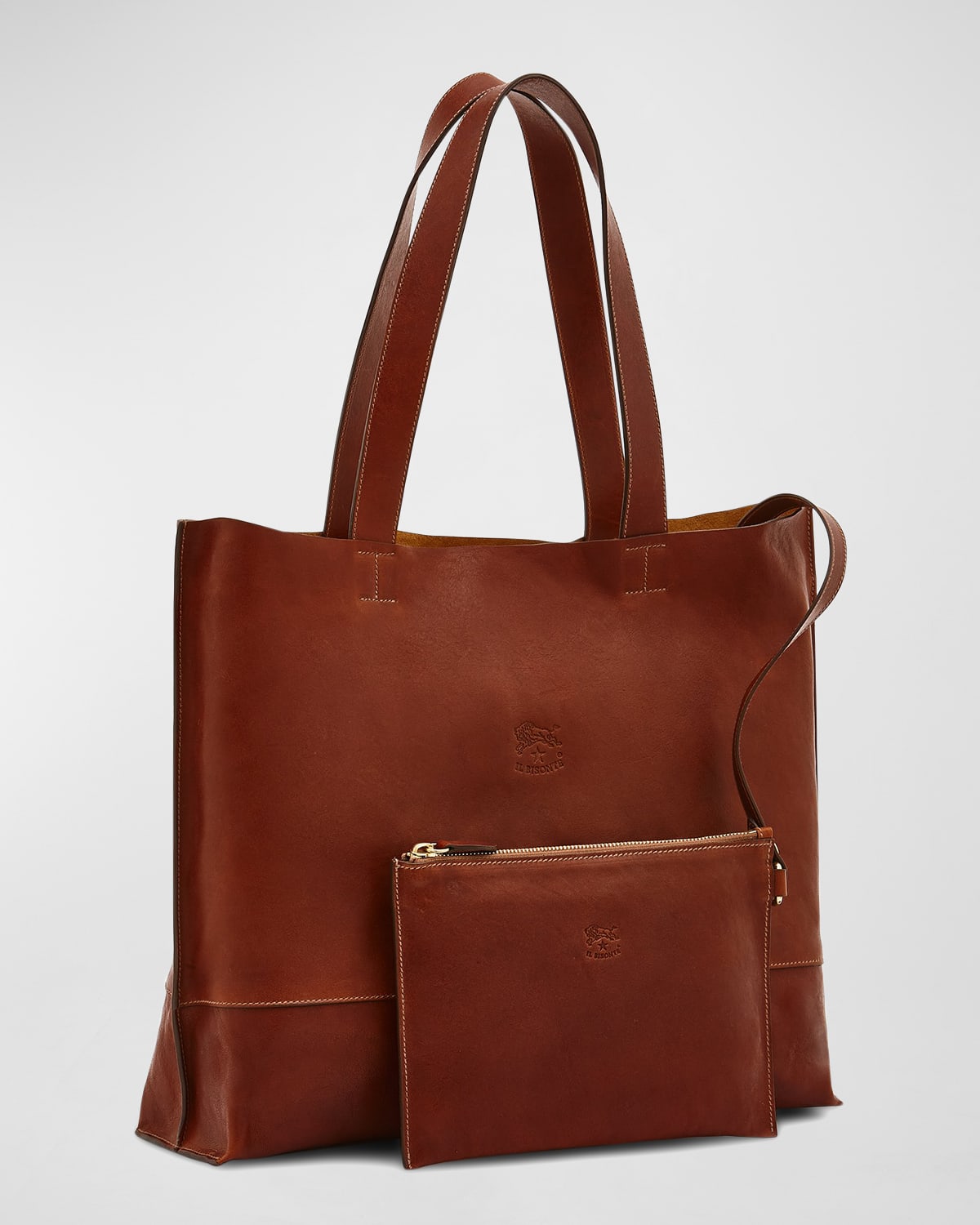 Il Bisonte Valentina Vachetta Leather Tote Bag In Seppia