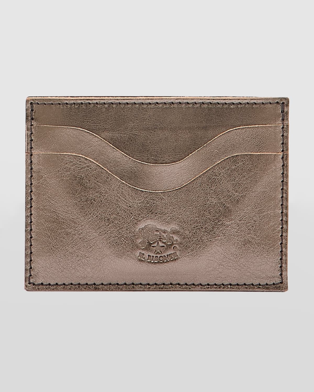 IL BISONTE SALINA METALLIC LEATHER CARD CASE