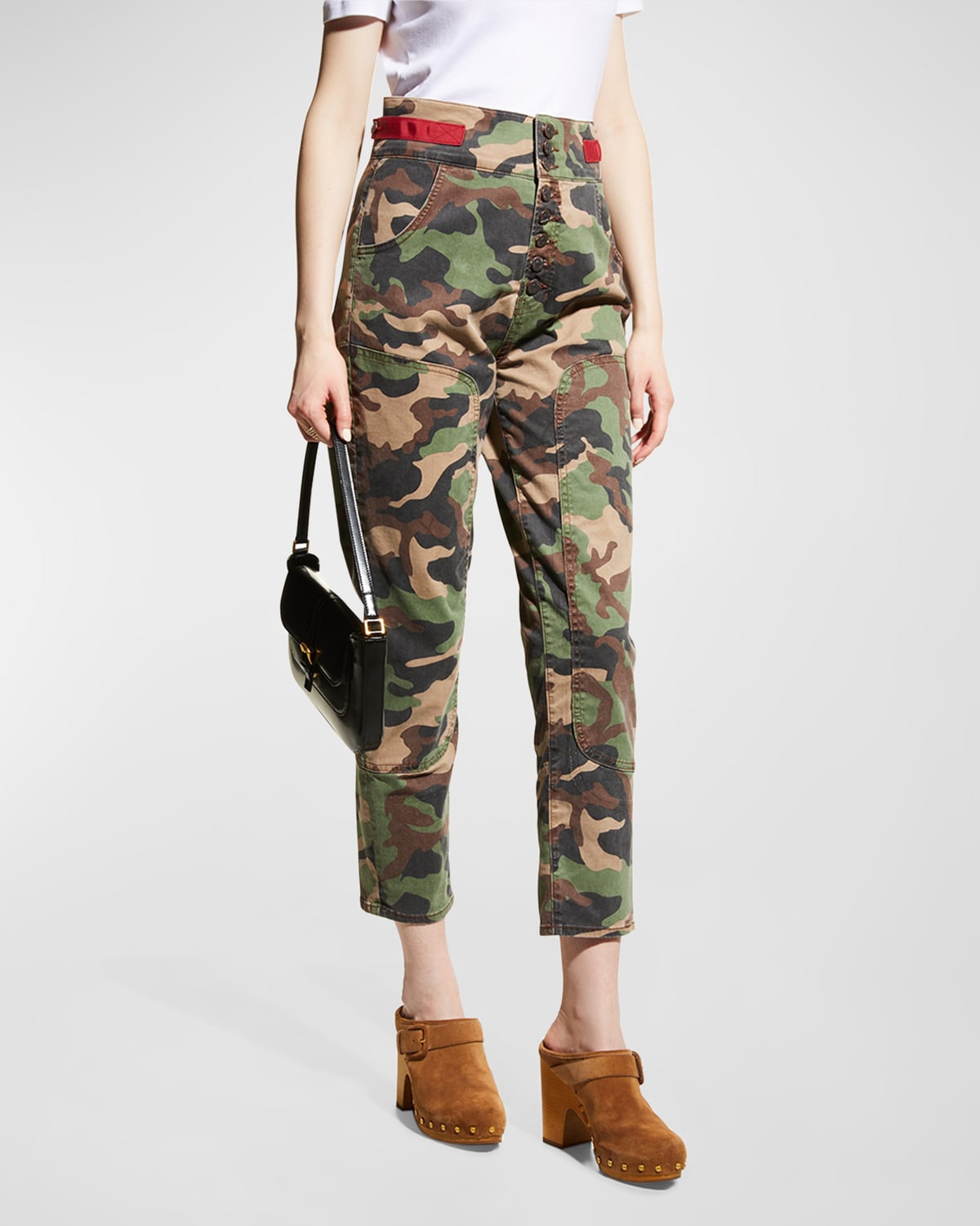 Kane Camouflage Straight Cropped Pants