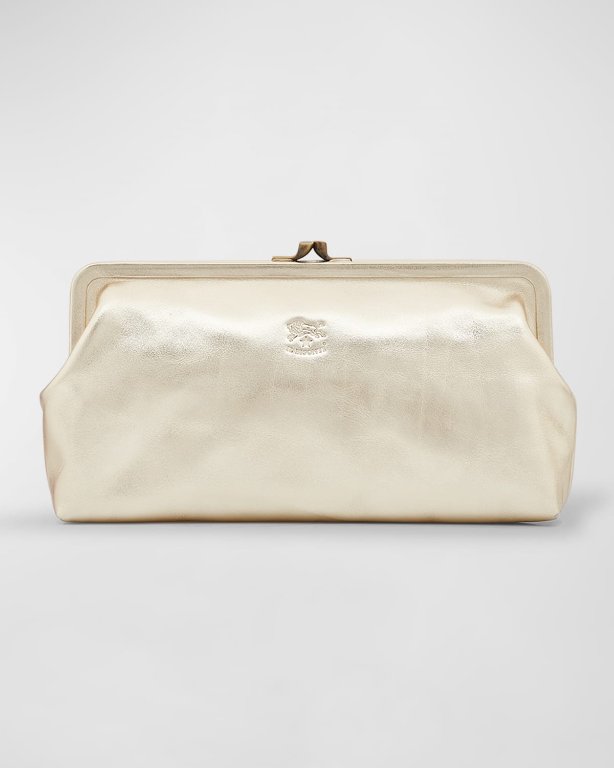 Classic Metallic Leather Clutch Bag