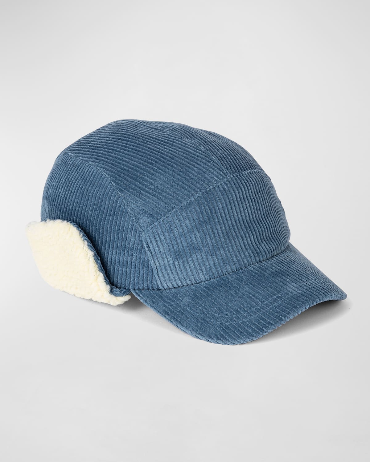 PAUL SMITH MEN'S CORDUROY BASEBALL CAP W/ EAR FLAPS 