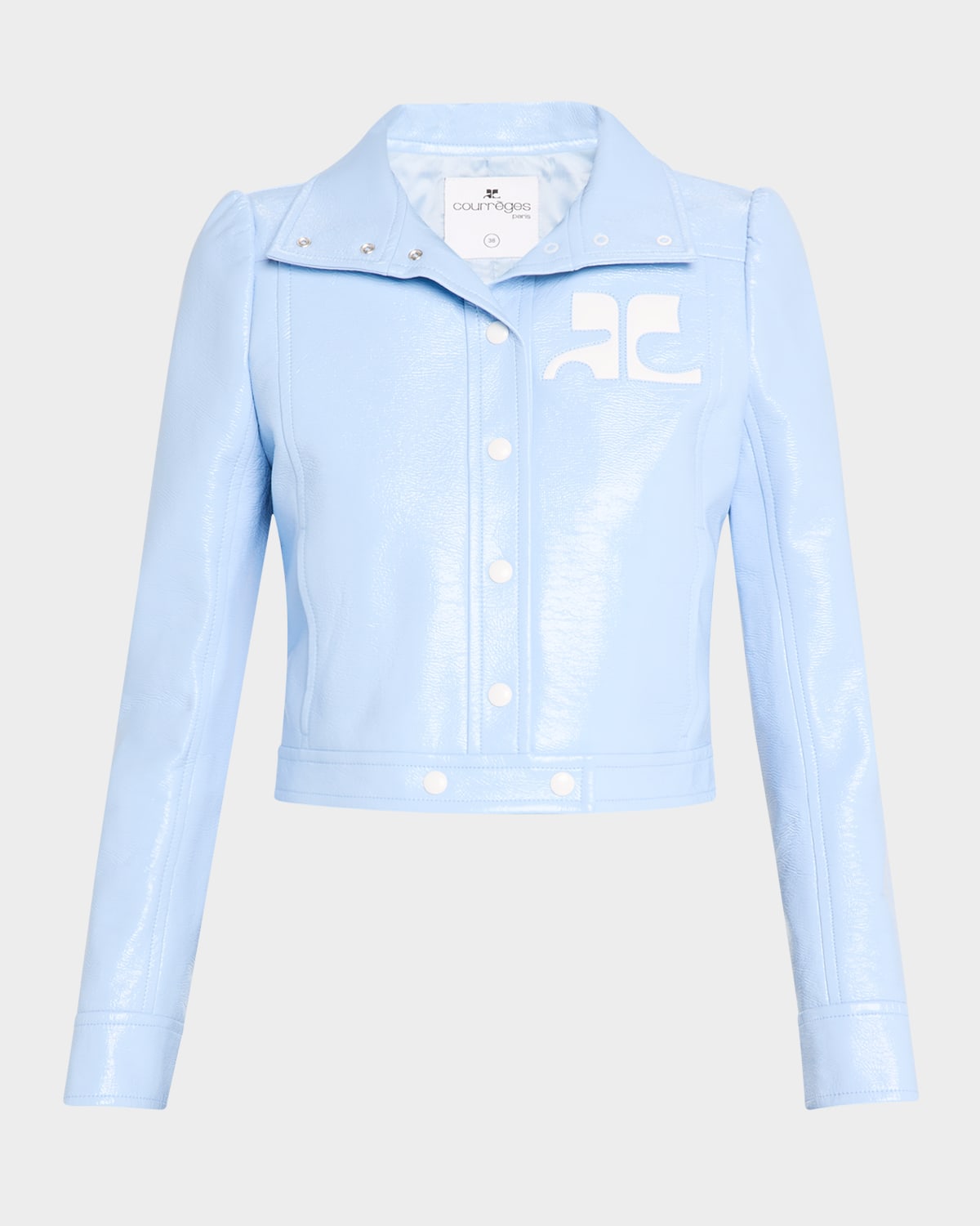 Textured Vinyl Crop Jacket