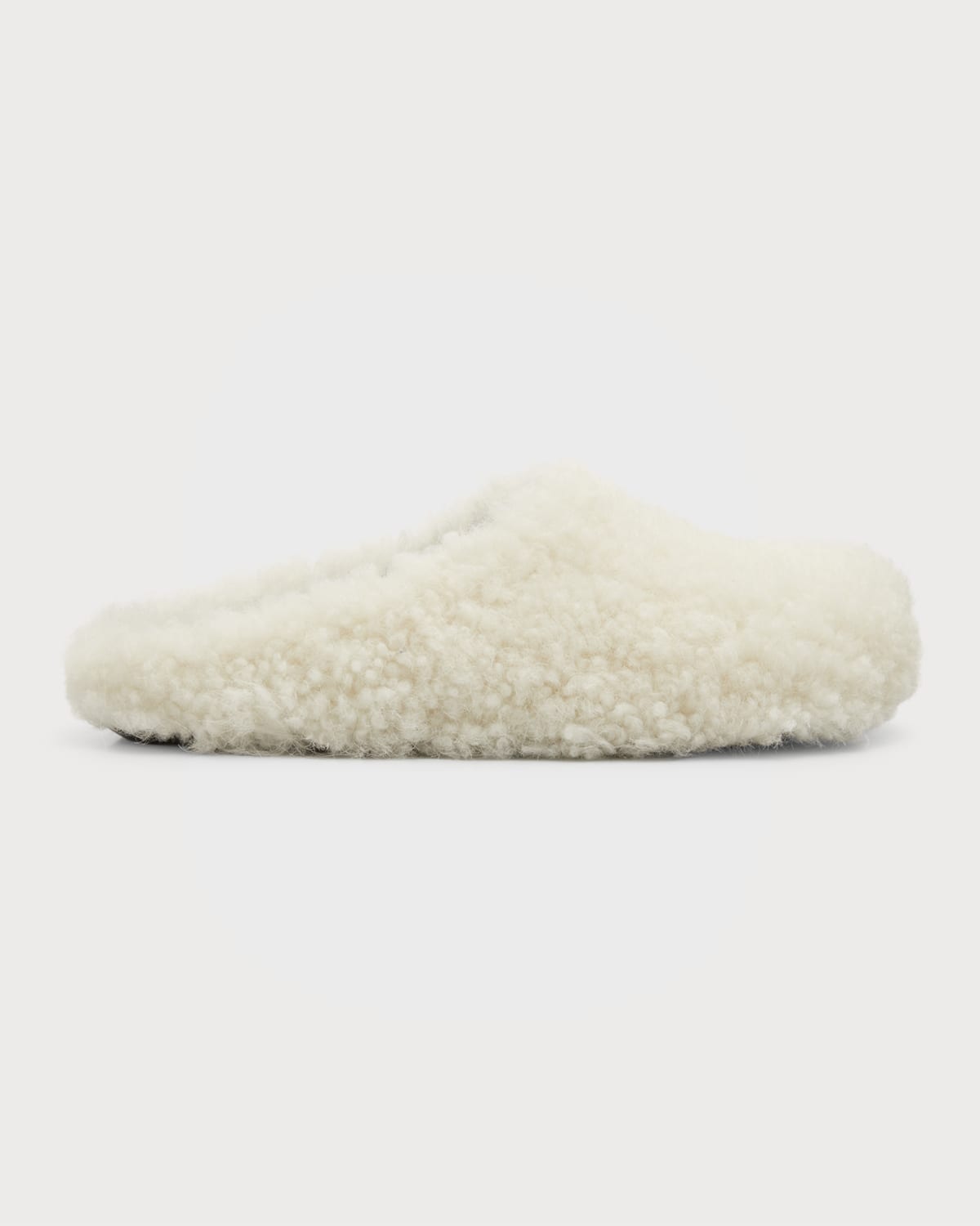 Marni Fussbett Sabot Shearling Mules In Natural White