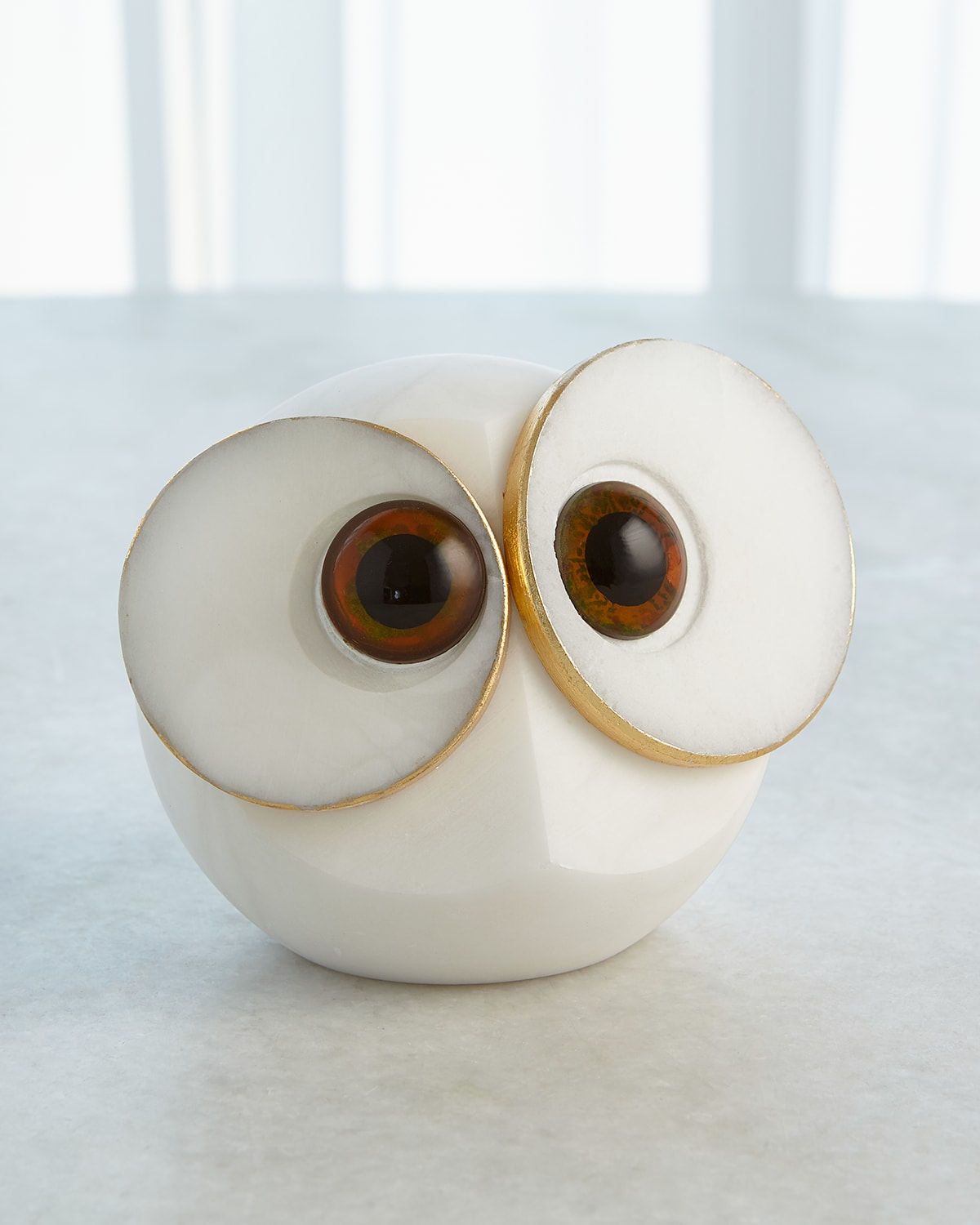 Shop Global Views Alabaster Big Eyed Large Owl In Cream