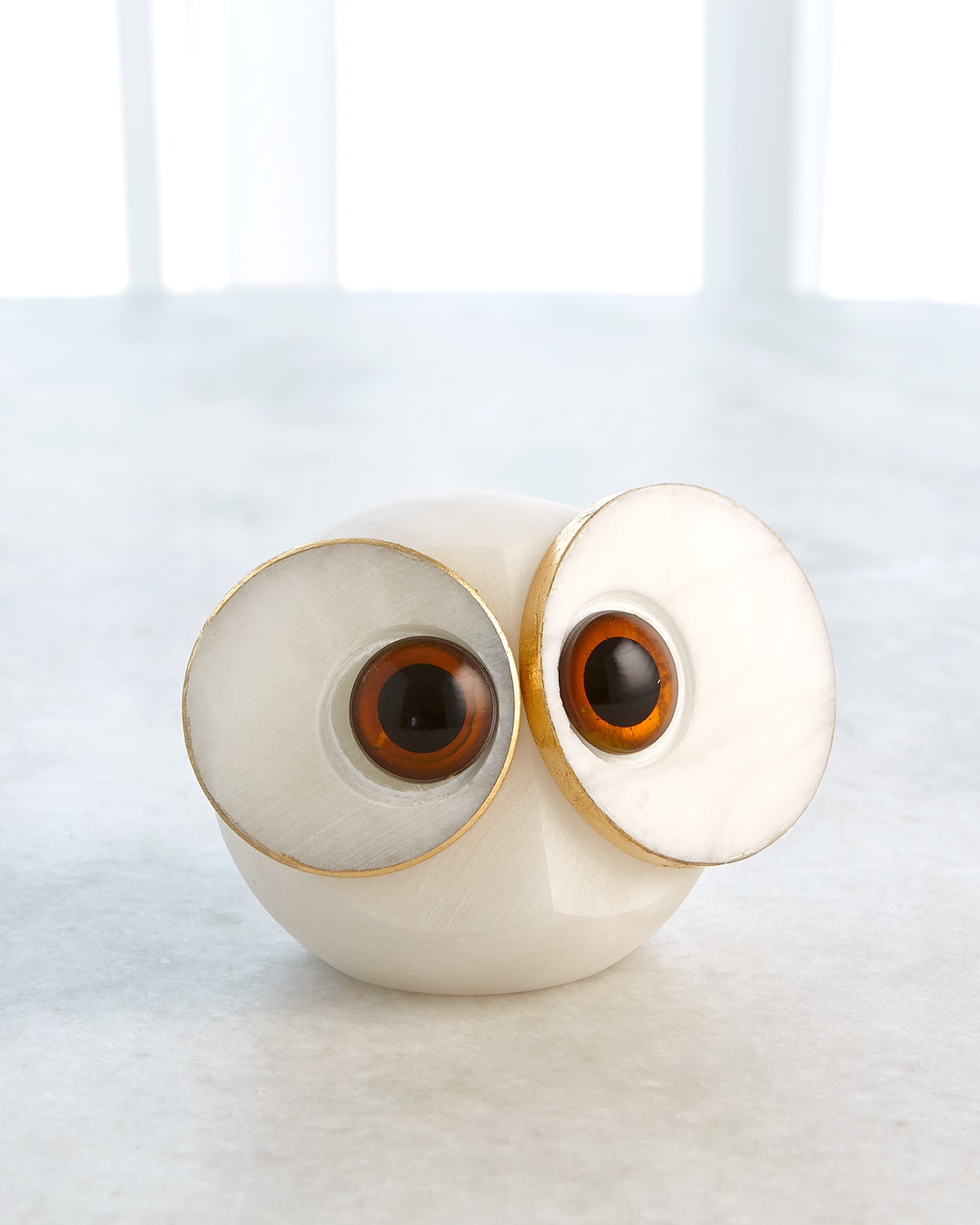 Global Views Alabaster Big Eyed Medium Owl In Cream