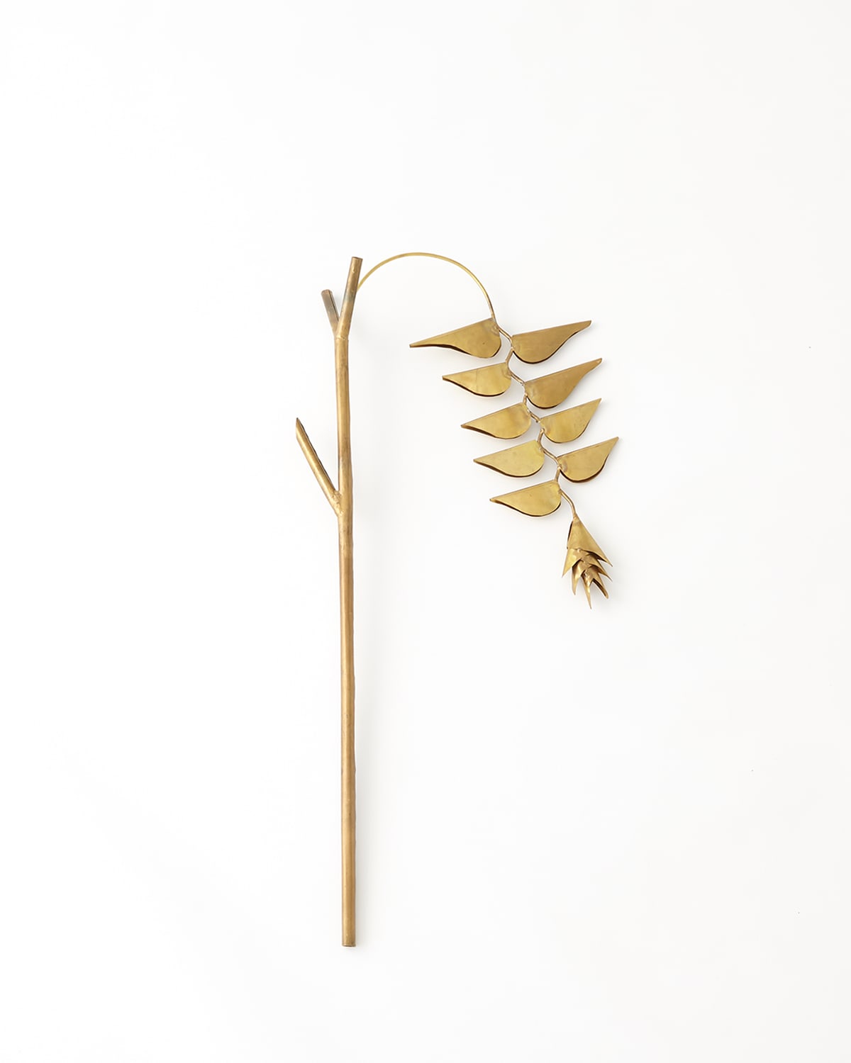 Global Views Brass Hanging Heliconia Stem In Brass