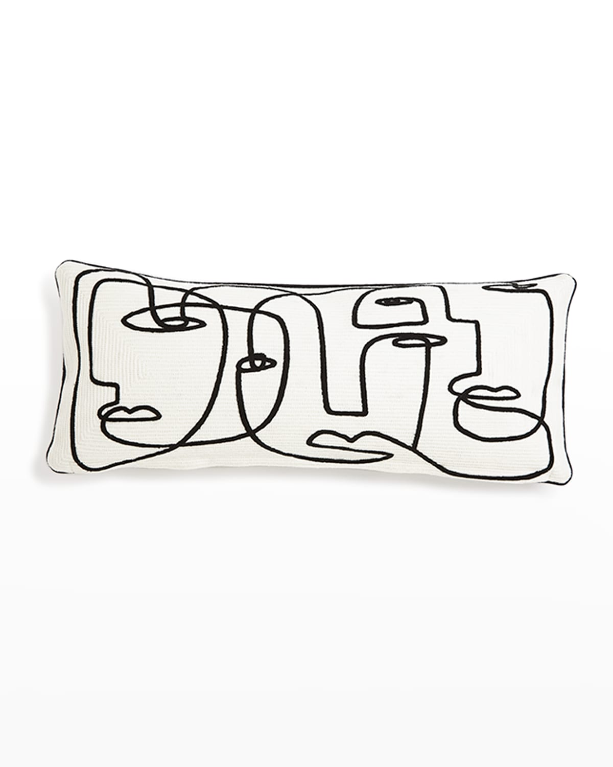 Global Views Congregation Lumbar Pillow - 10" X 24" In White