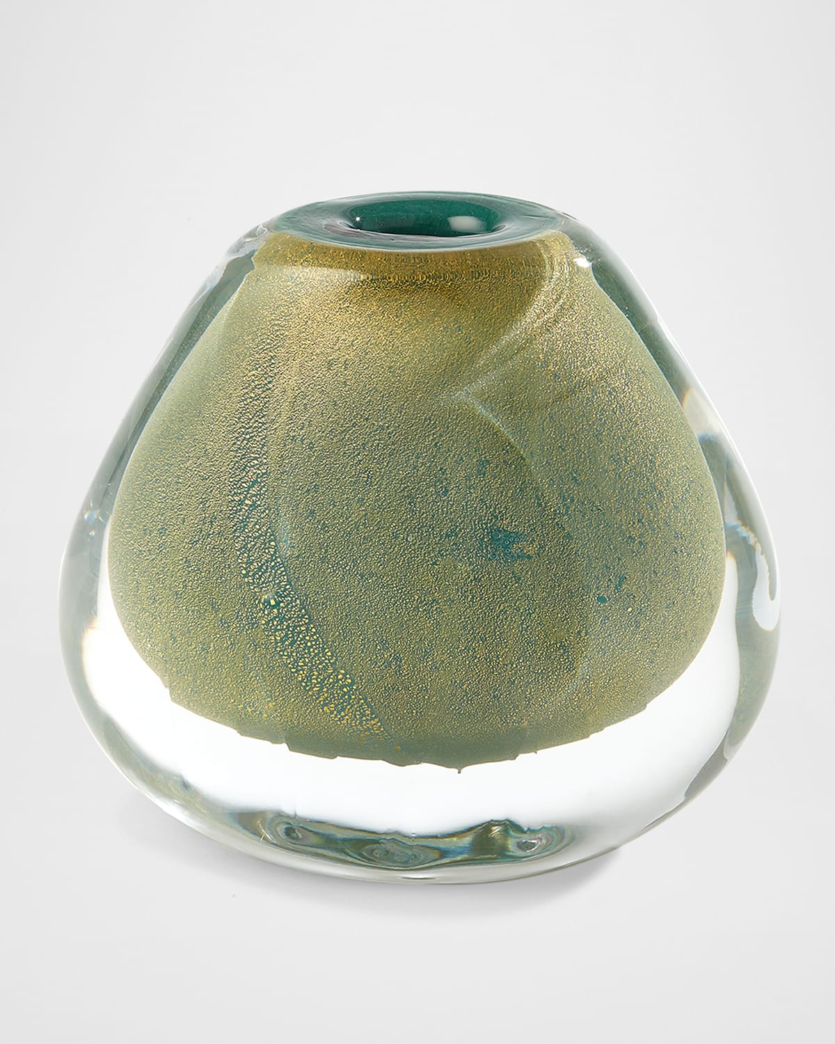 Global Views Conical Vase - 6.5" In Green Gold