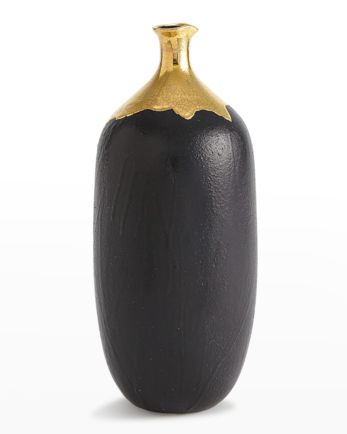 Dipped Golden Crackle 18.5" Cylinder Vase
