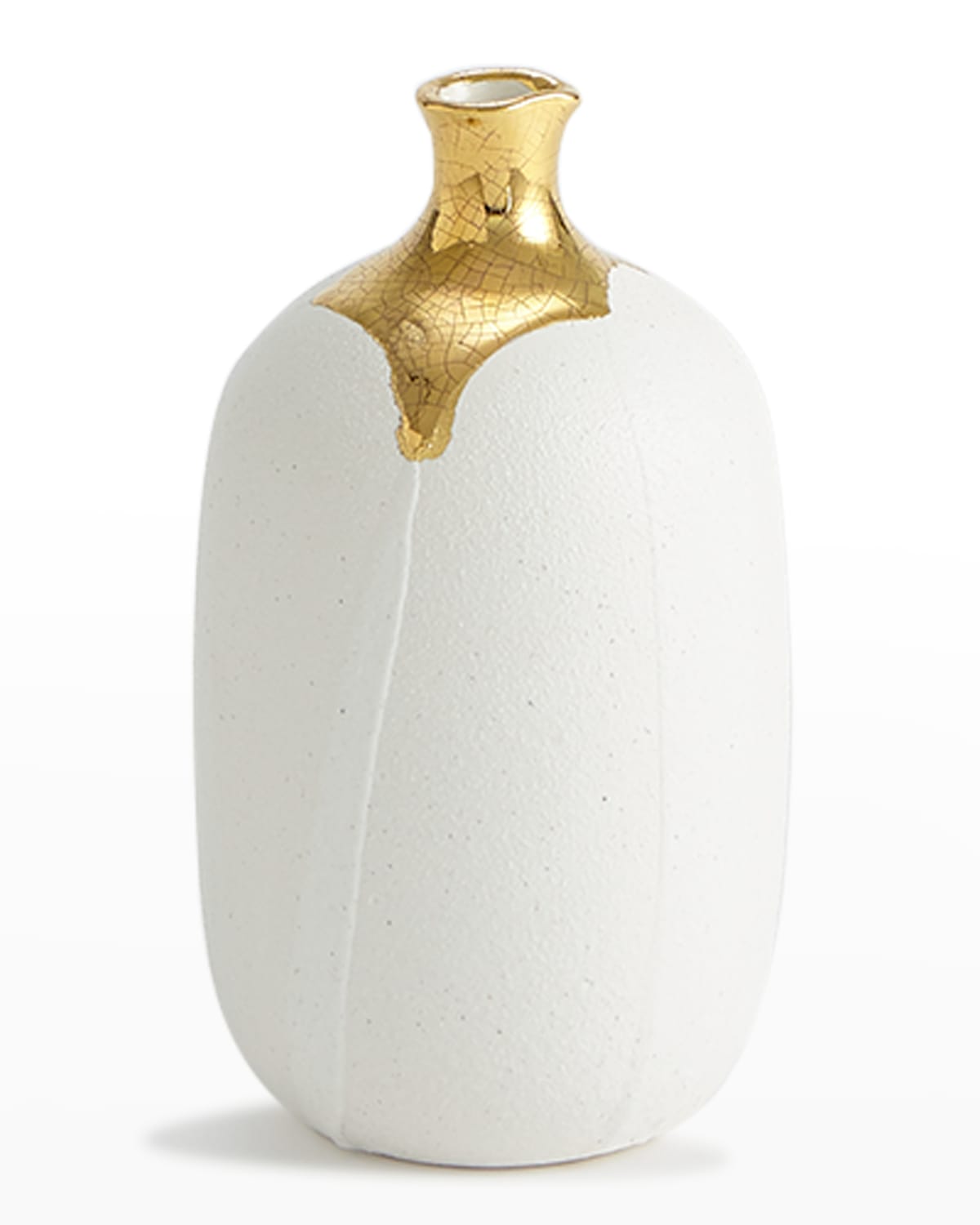 Dipped Golden Crackle 8.3" Cylinder Vase