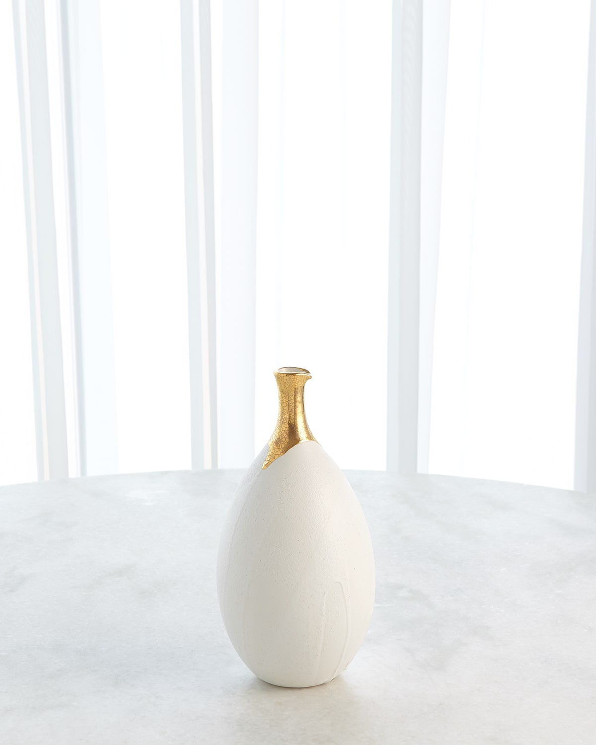 Global Views Small Golden Dipped Crackled Ceramic Vase