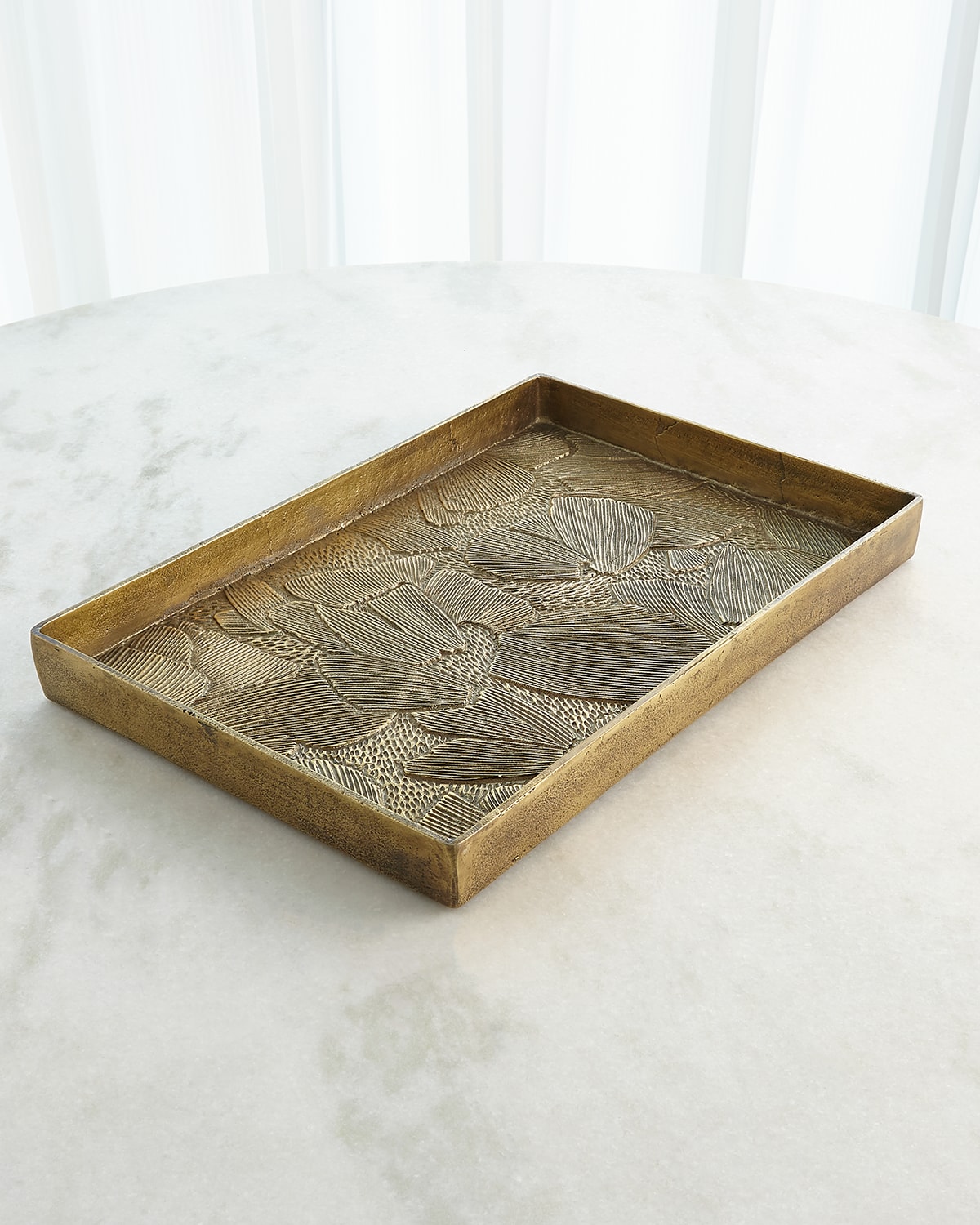 Shop Global Views Flora Antiqued Brass Tray