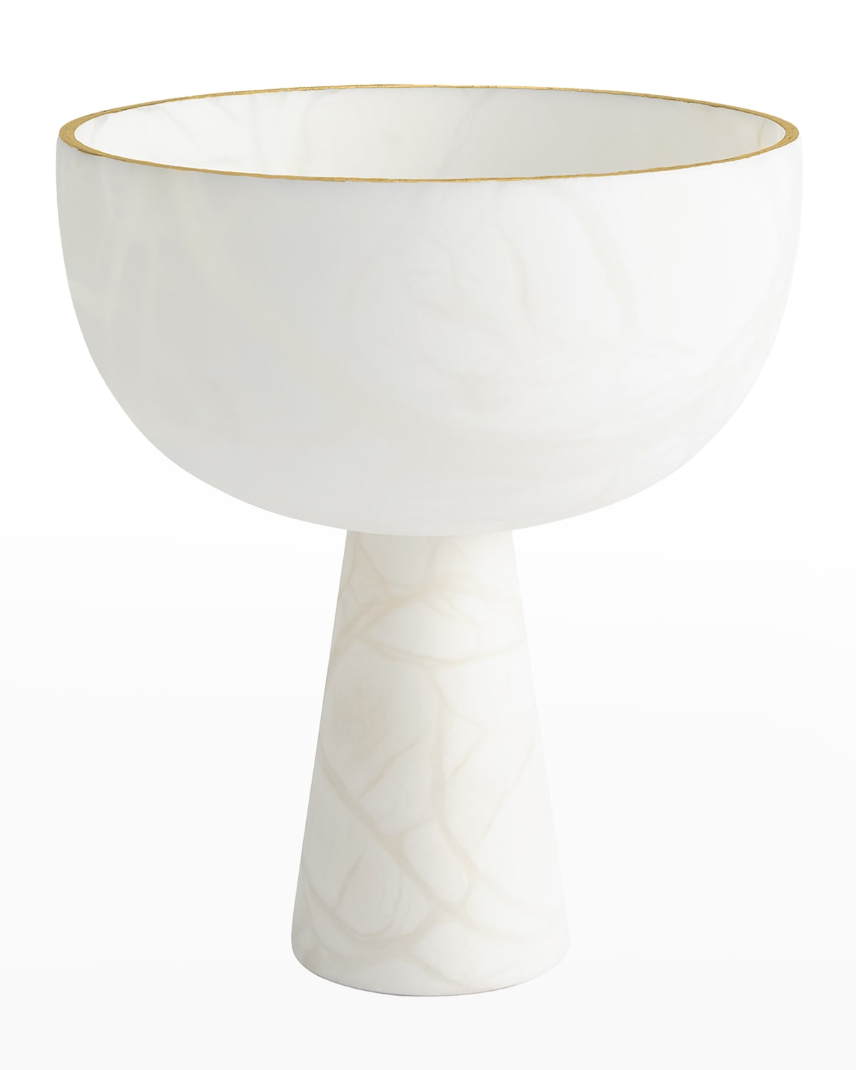 Global Views Footed Alabaster Bowl In Gold