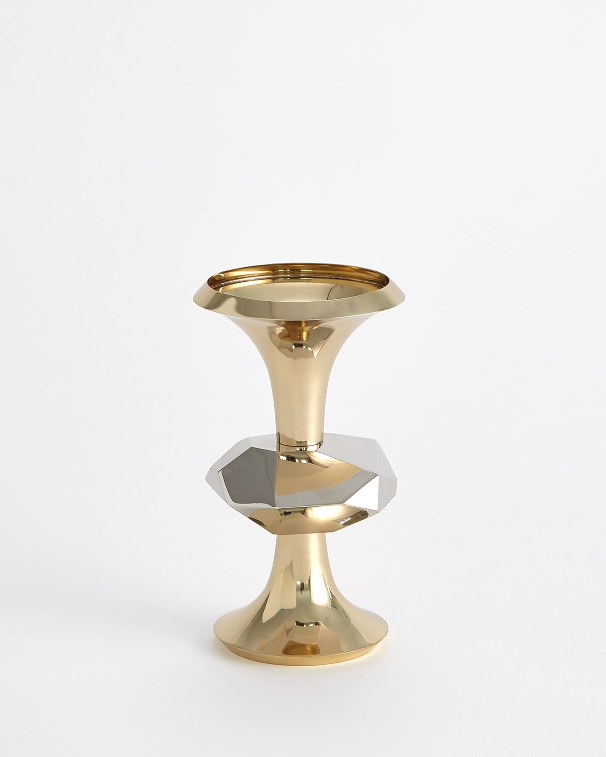 Global Views Gabriel Candle Holder - Small In Nickel