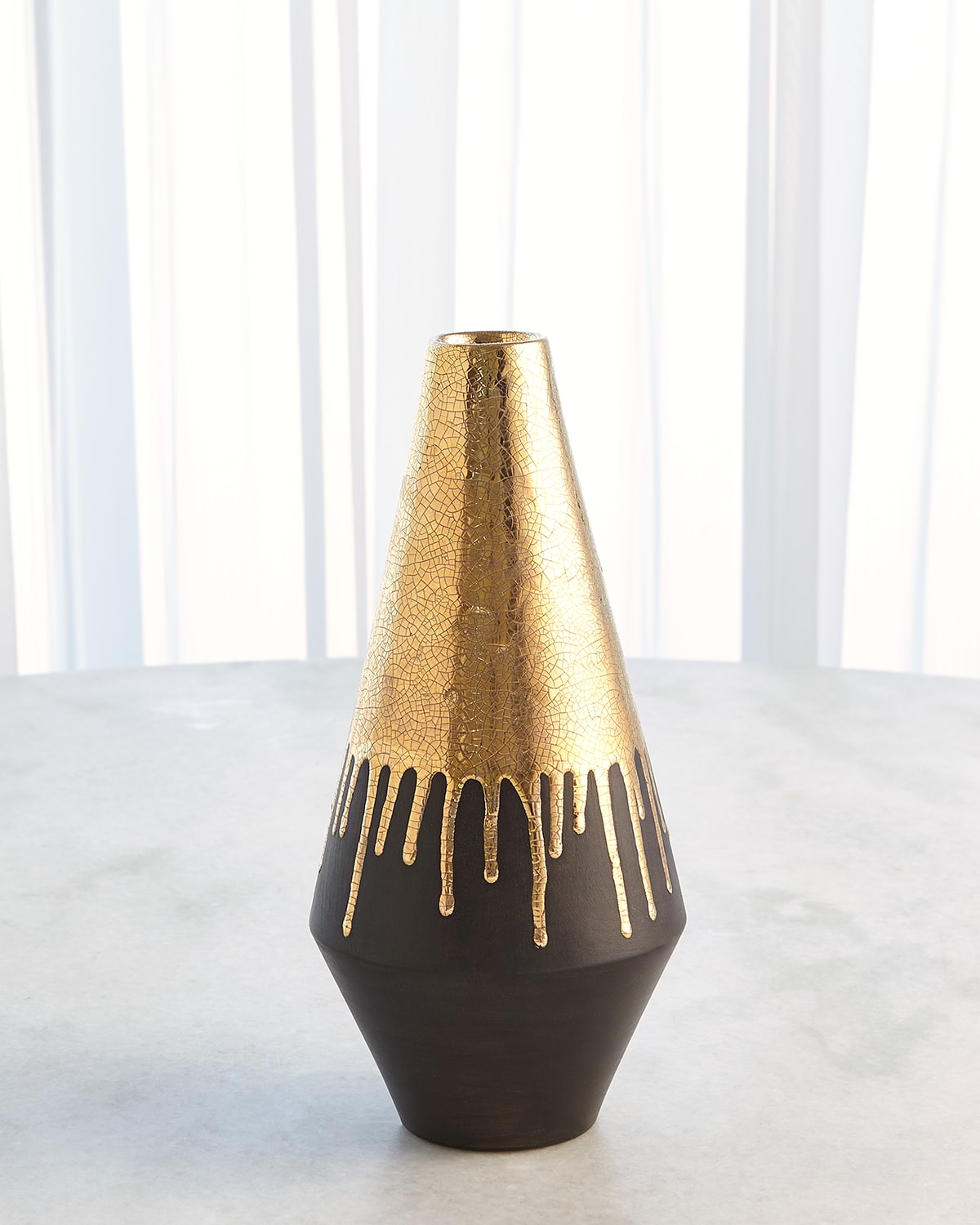 Global Views Gold Drip 13" Vase In Gold