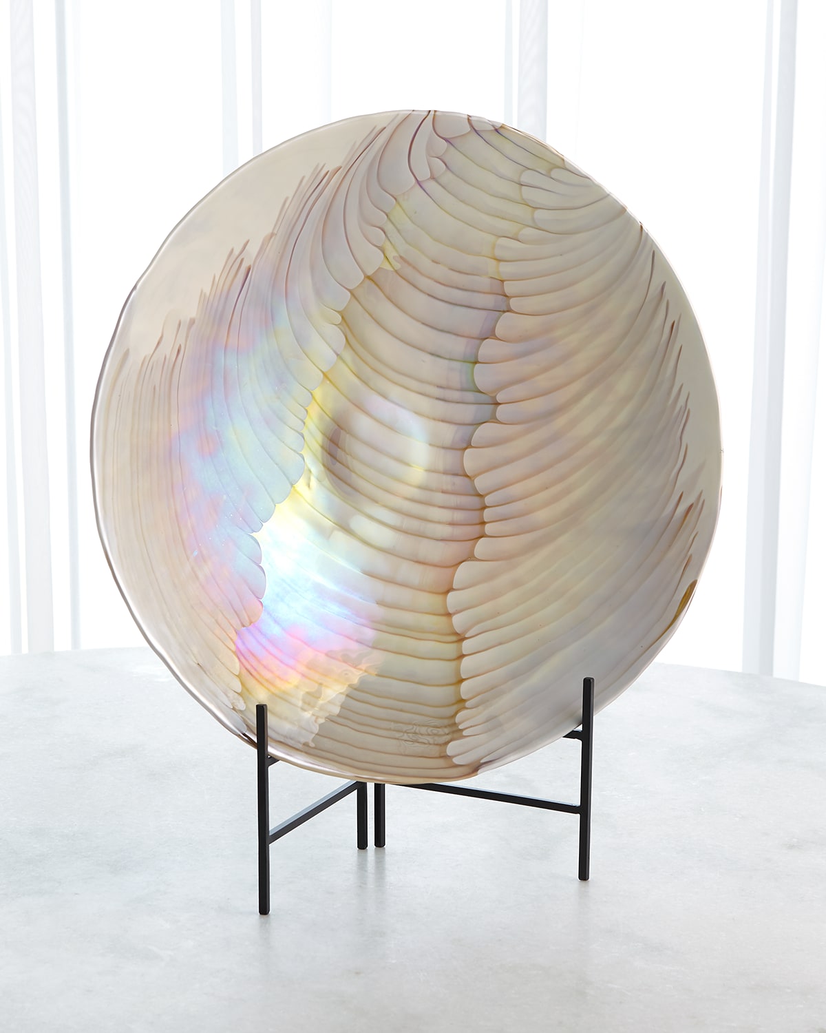 Global Views Centerpiece Charger, Ivory/amber In Ivory