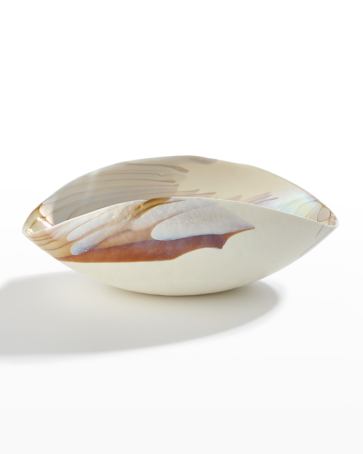 Shop Global Views Small Oval Bowl, Ivory/amber