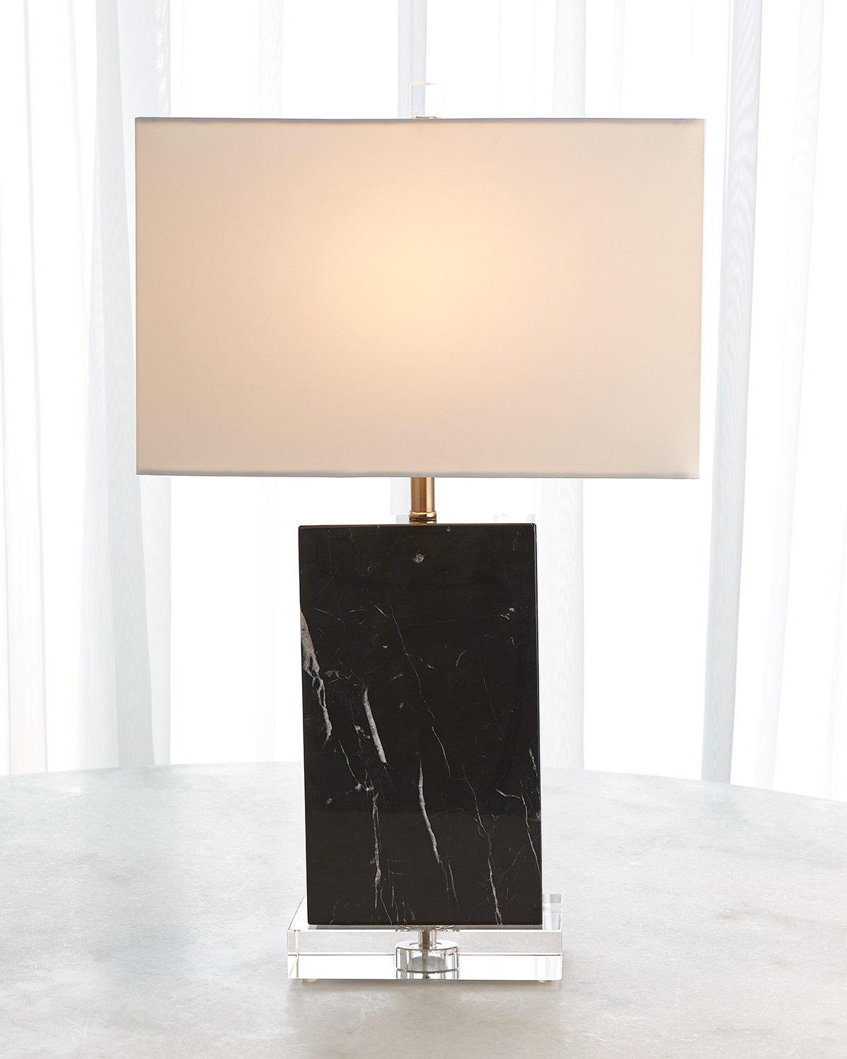 Shop Global Views Marble Rectangular Table Lamp In Black