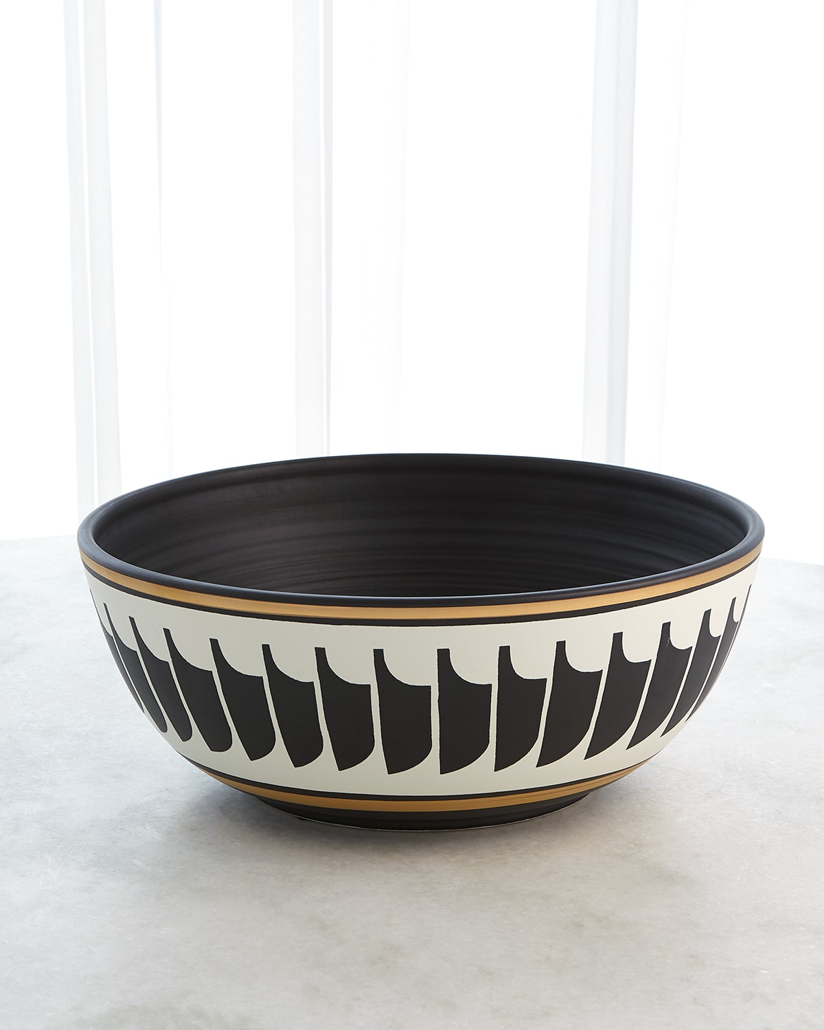 Global Views Quill Bowl In Black And White