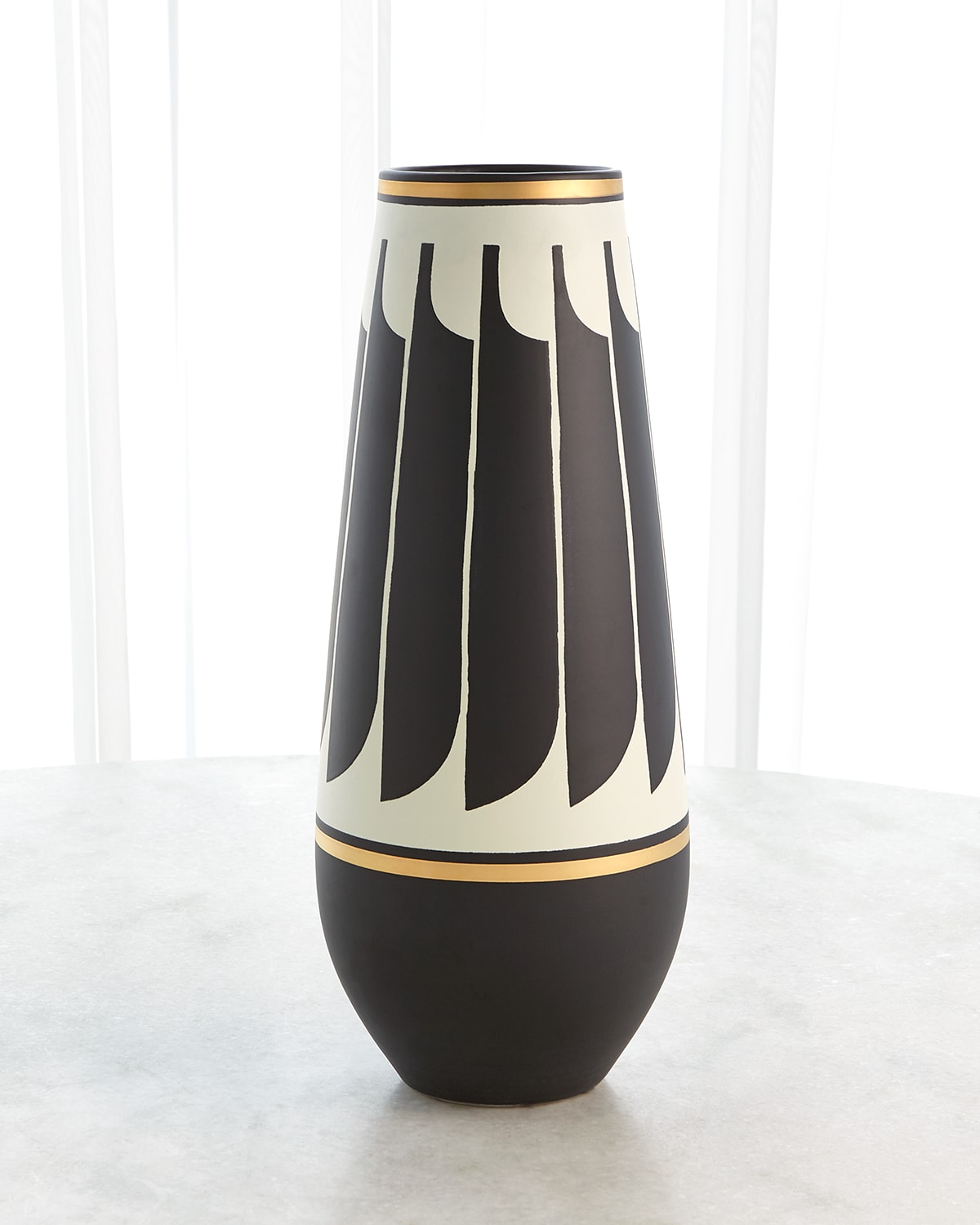 Shop Global Views Quill 20" Vase In Black And White