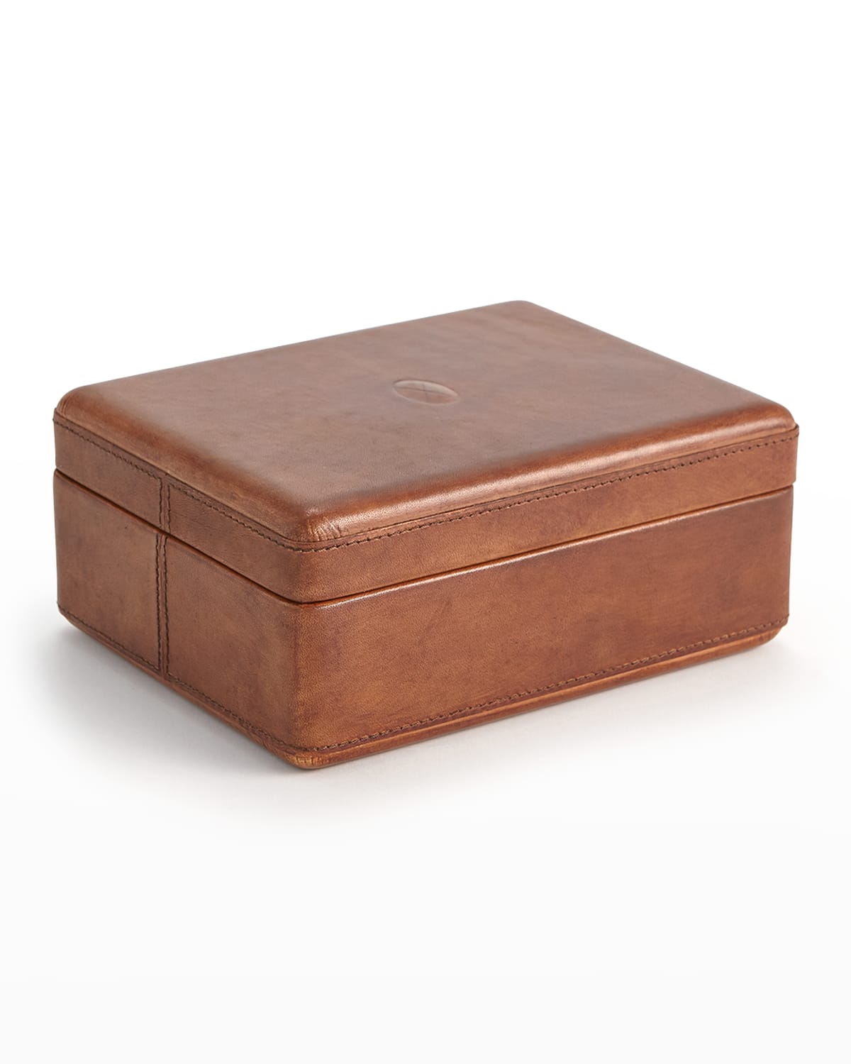 Global Views Signature Tabacco Covered Box - Small In Brown