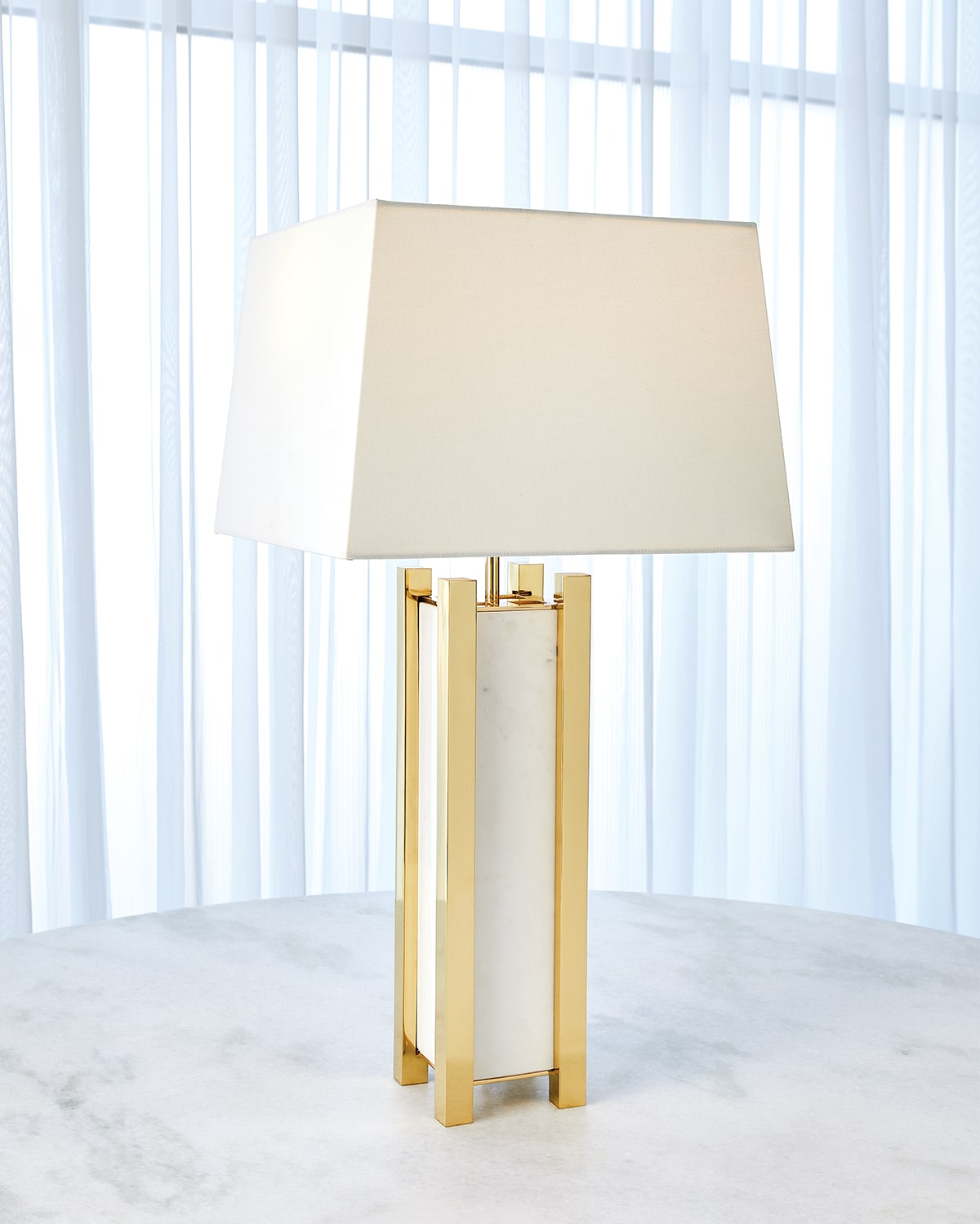 Shop Global Views Square Column Lamp In Gold