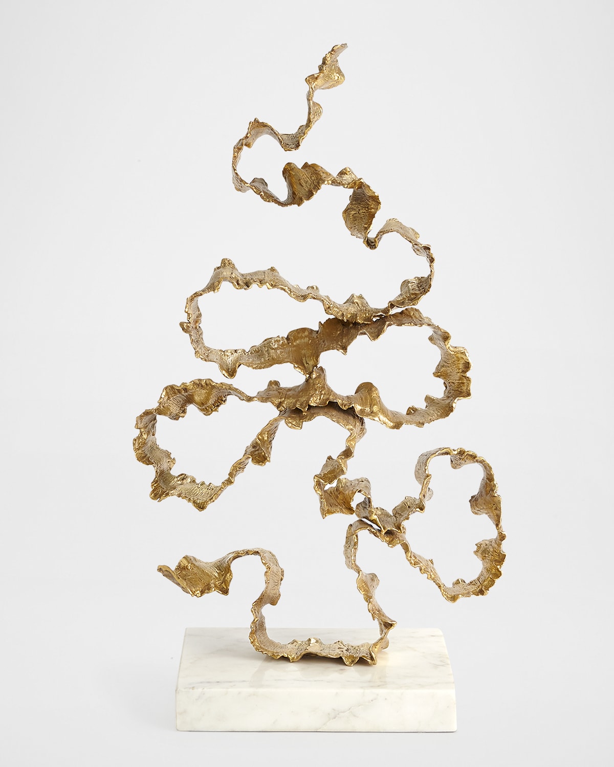 Global Views Squiggles Sculpture In White/gold
