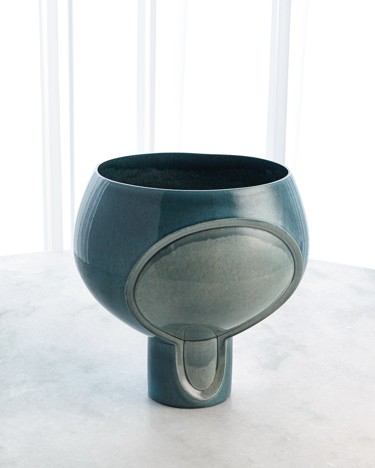 Global Views Two-tone Pod Vase In Azure