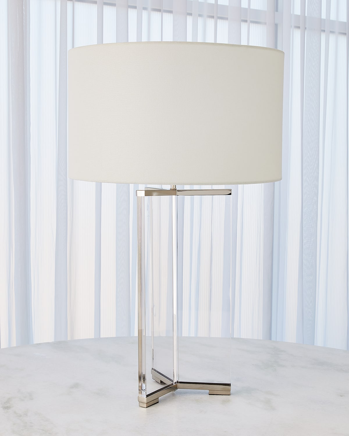 Global Views Y Table Lamp In Silver