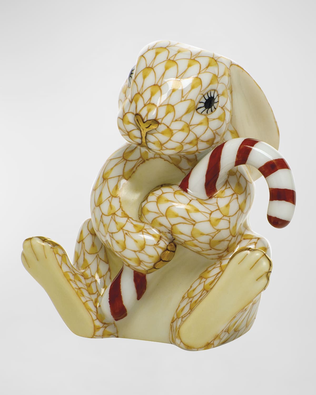 Herend Candy Cane Bunny Figurine