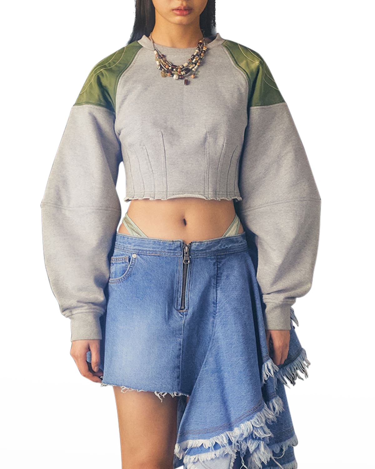 Andersson Bell Oversized Cropped Logo Sweatshirt
