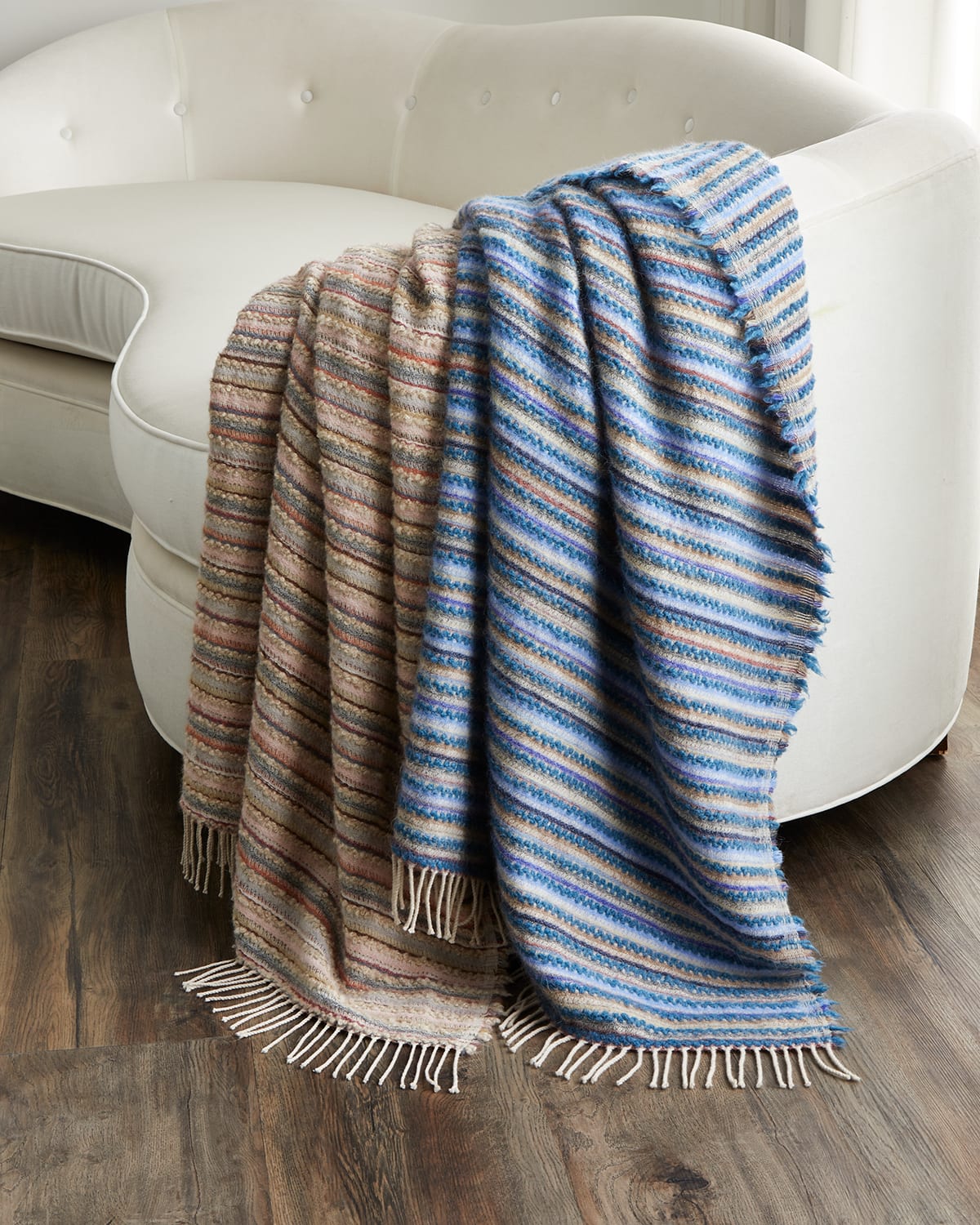 Stripe Wool-Blend Throw Blanket