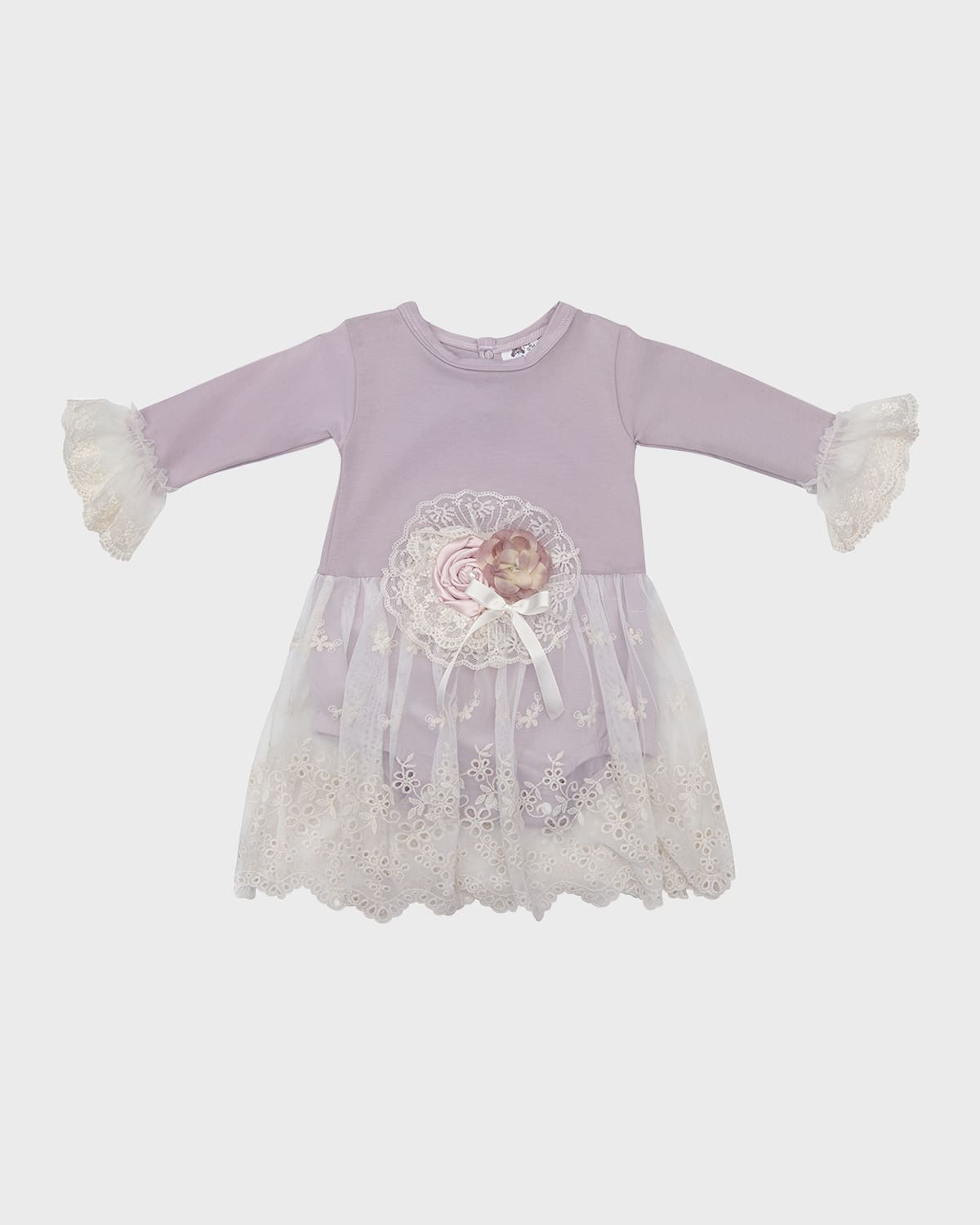 Haute Baby Kids' Girl's Genevie Eyelet Lace Dress In Lilac