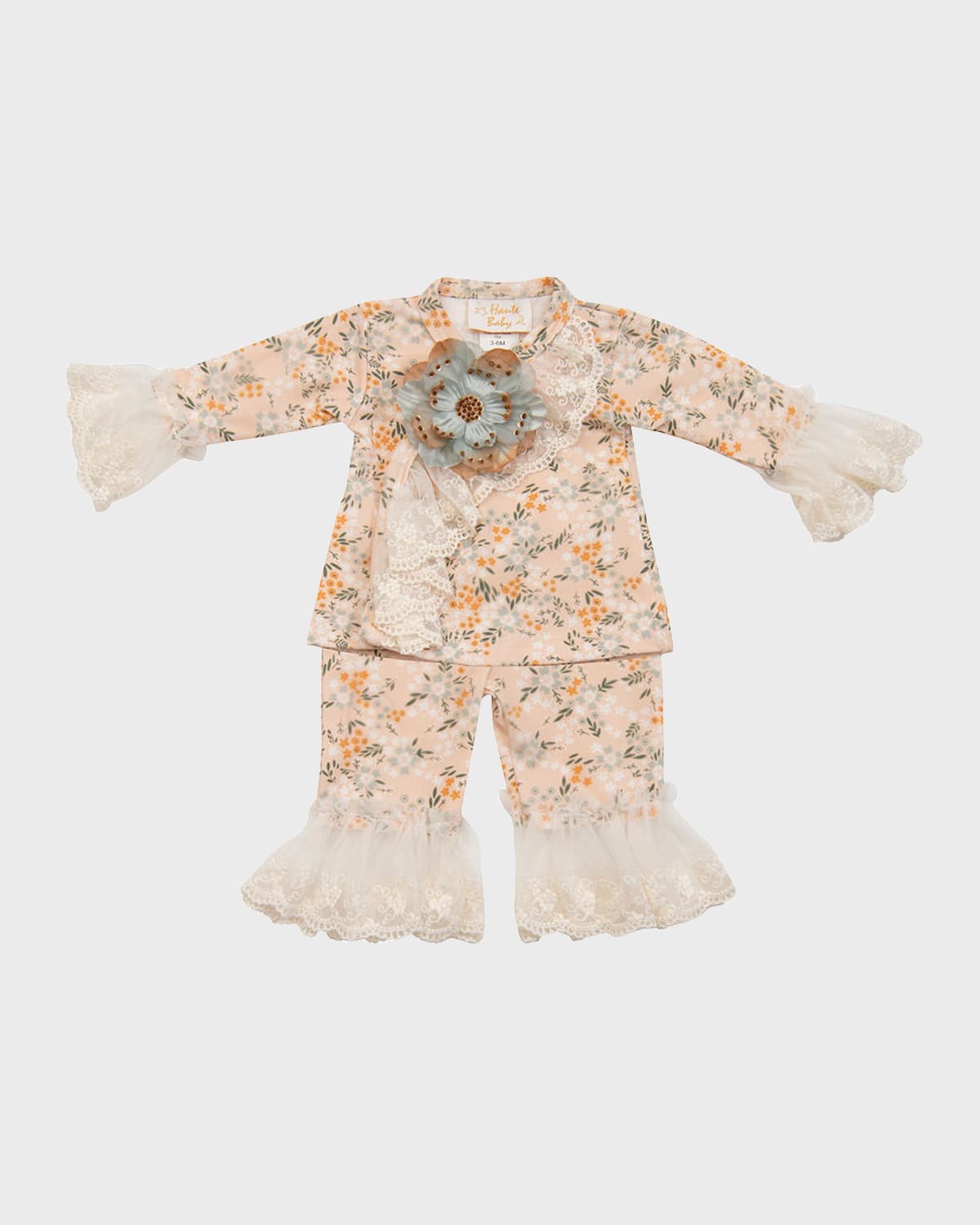 HAUTE BABY GIRL'S AVA'S GARDEN TOP AND PANTS SET