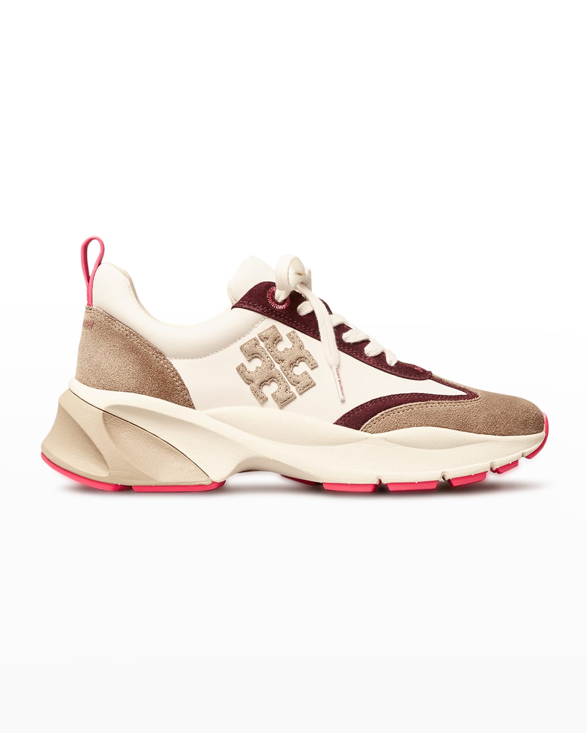 Tory Burch Good Luck Trainer Sneaker In New Ivory/taupe