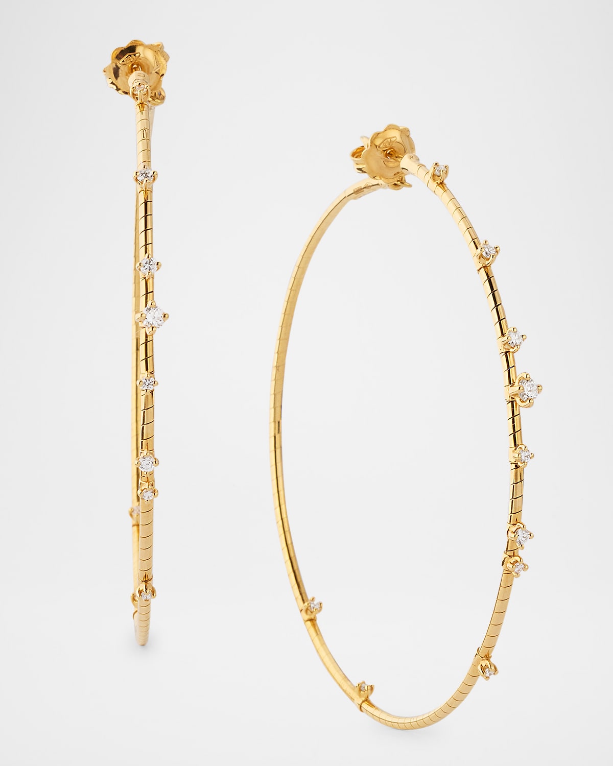 MATTIA CIELO 18K YELLOW GOLD DIAMOND HOOP EARRINGS