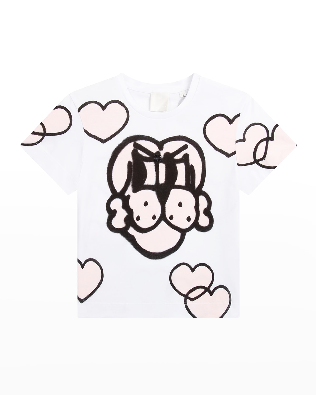 Givenchy X Chito Kids' Bart Dog Hearts Cotton Graphic Tee In White