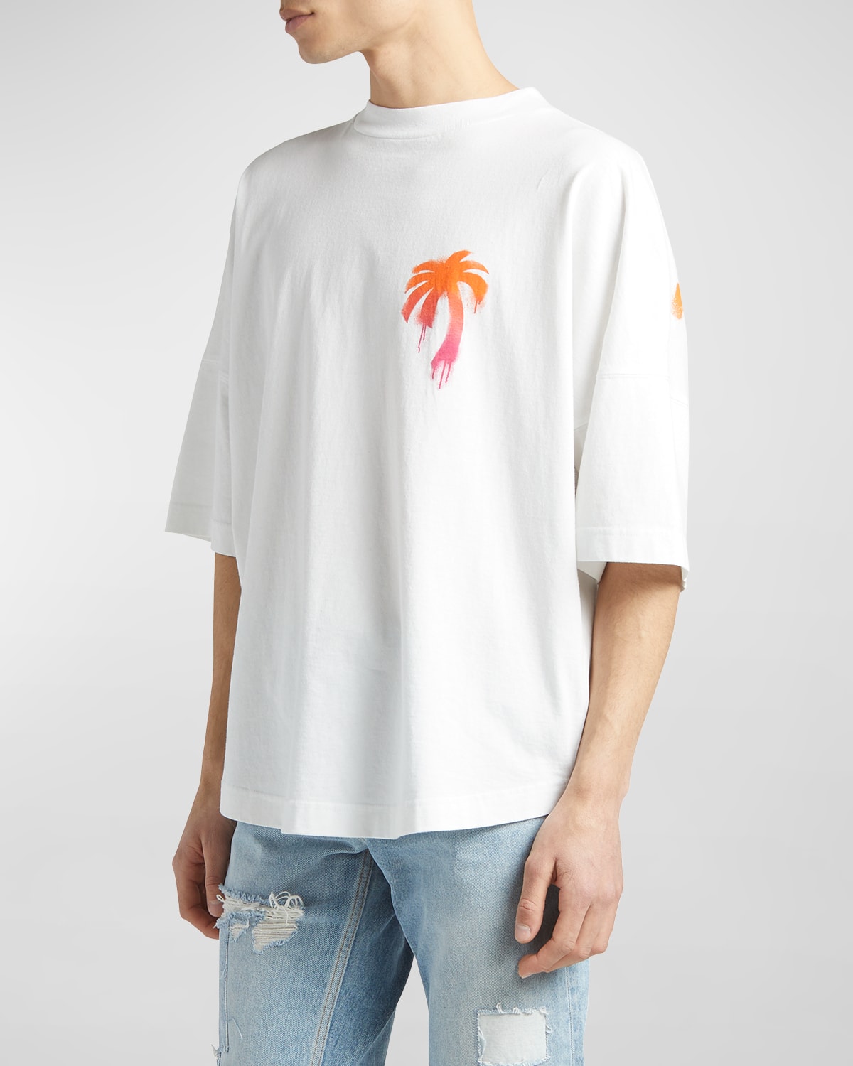 Palm Angels Men's Sprayed Palm Oversized T-Shirt